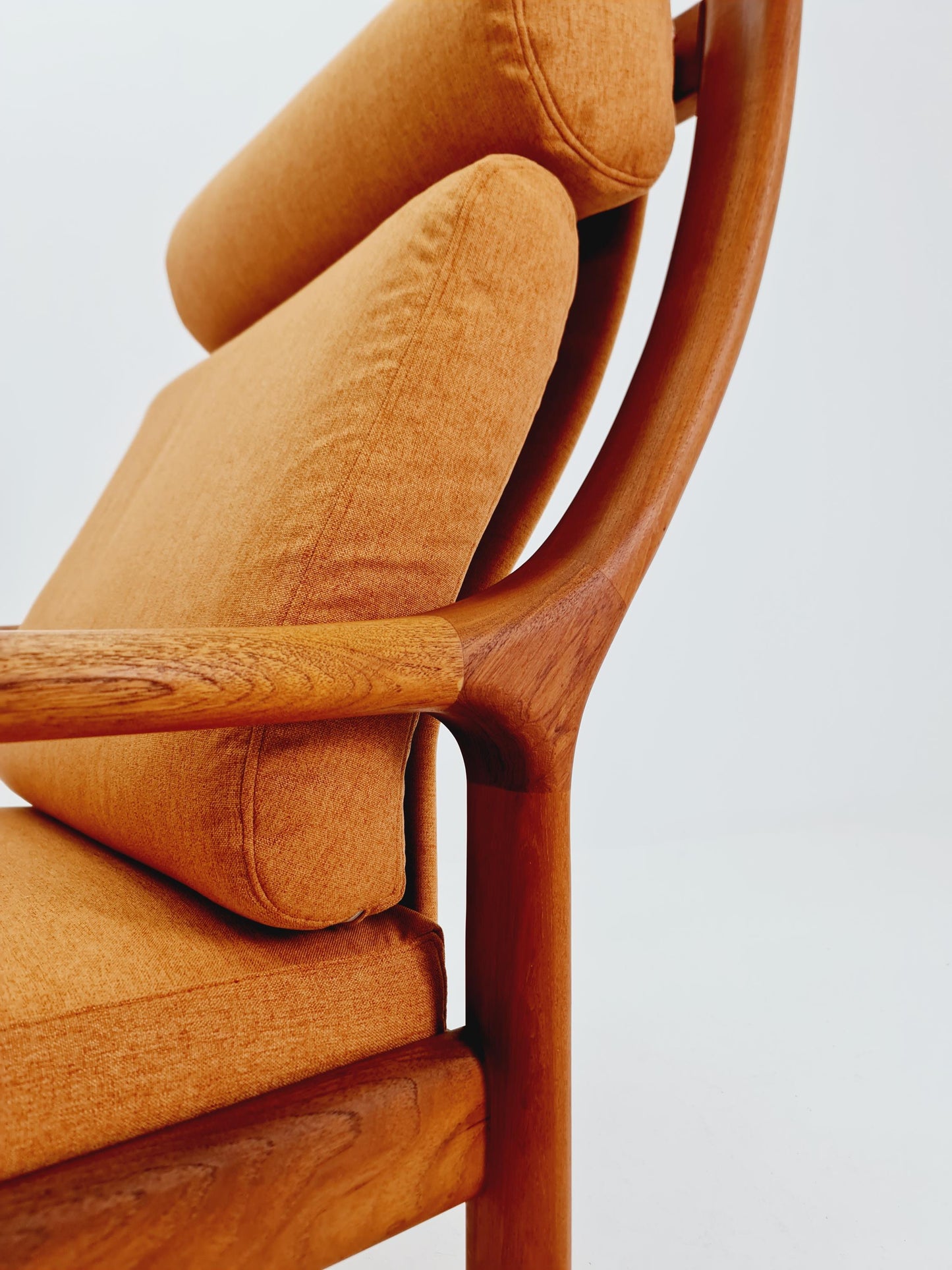 Mid century teak easy lounge chairs With Ottoman by Holstebro möbelfabrik A/S , 1970s