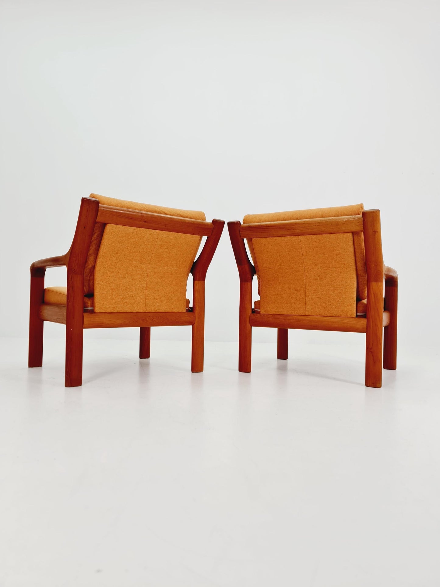 Mid century teak easy lounge chairs by Holstebro Möbelfabrik A/S , 1970s