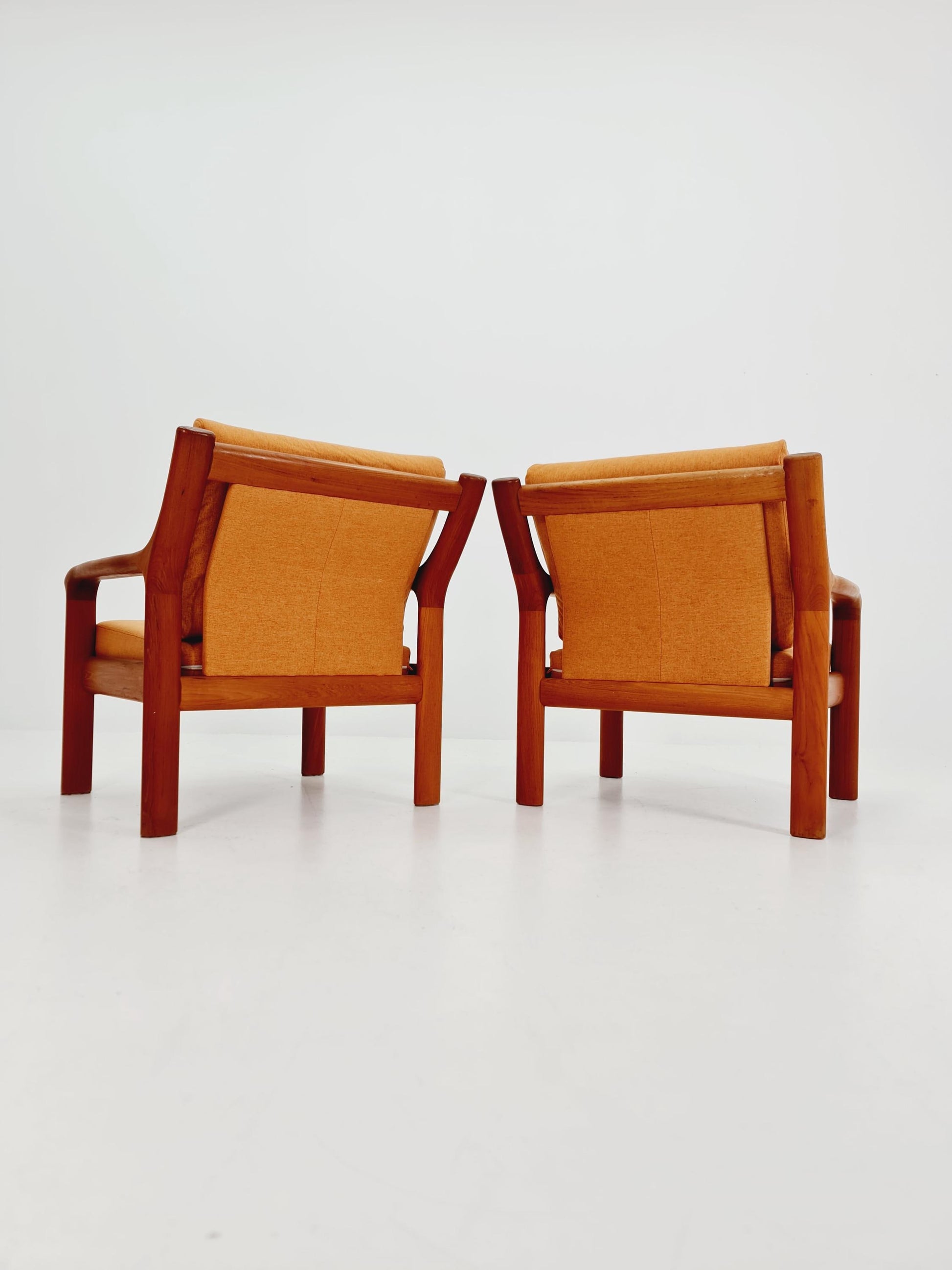Mid century teak easy lounge chairs by Holstebro Möbelfabrik A/S , 1970s