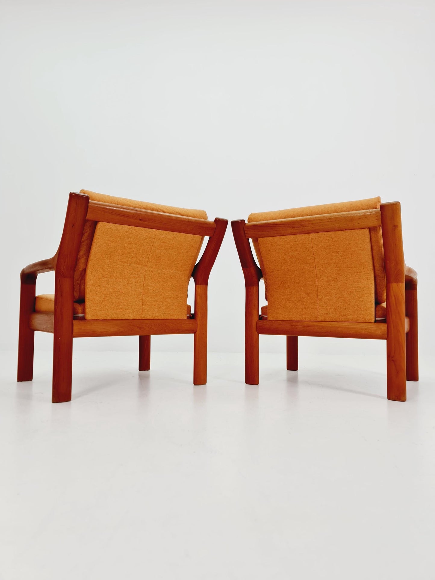 Mid century teak easy lounge chairs by Holstebro Möbelfabrik A/S , 1970s