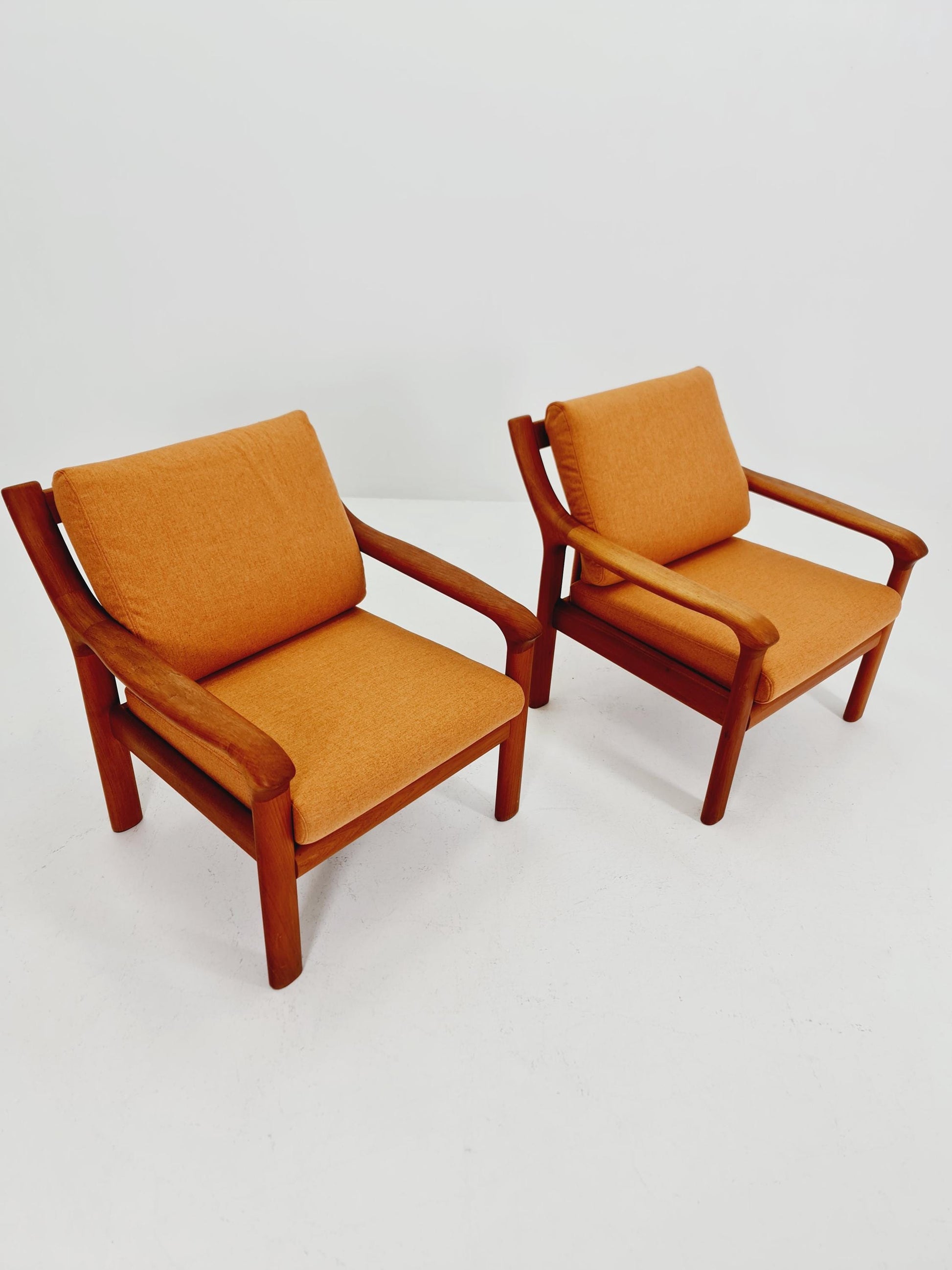 Mid century teak easy lounge chairs by Holstebro Möbelfabrik A/S , 1970s