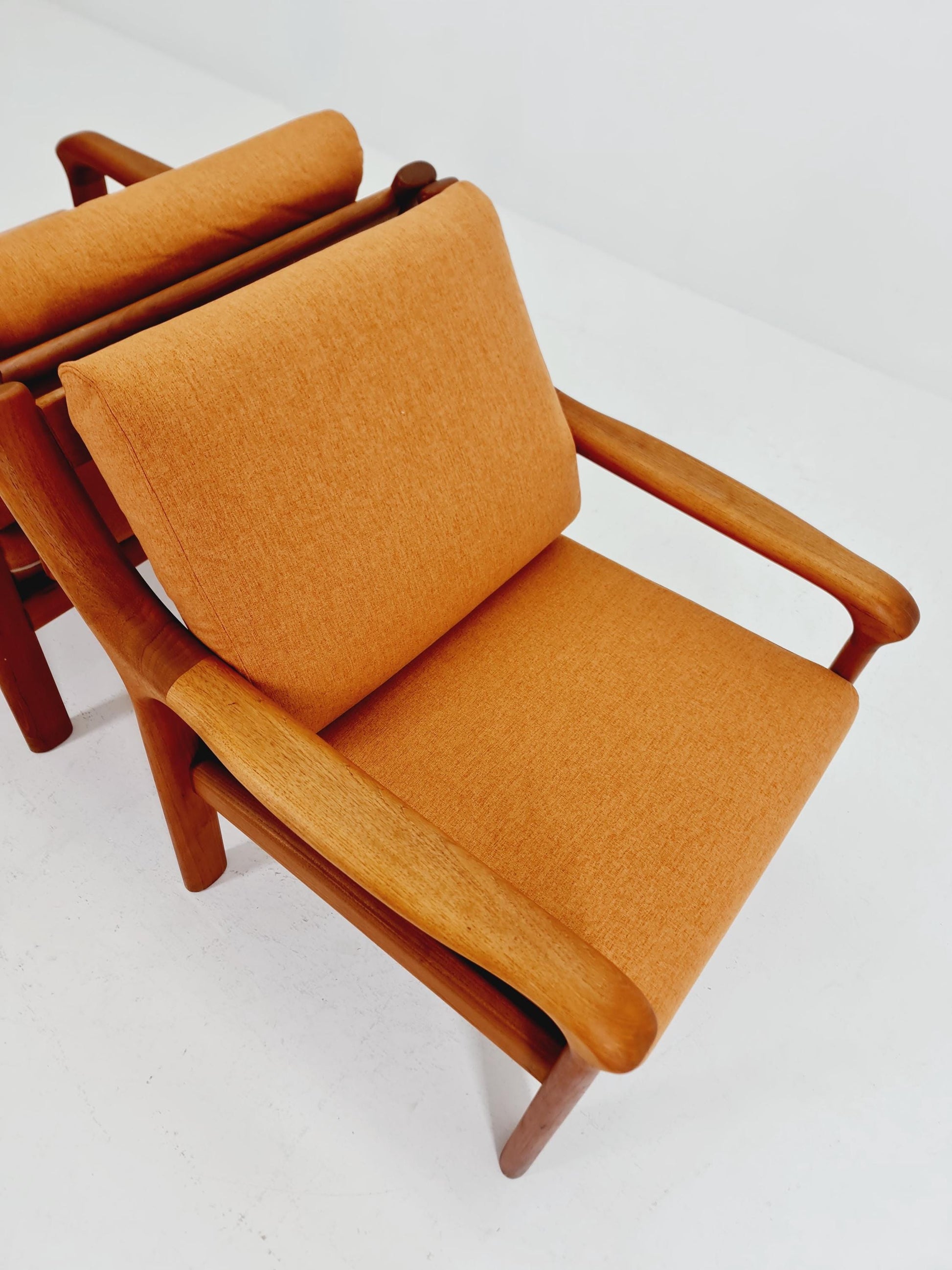 Mid century teak easy lounge chairs by Holstebro Möbelfabrik A/S , 1970s