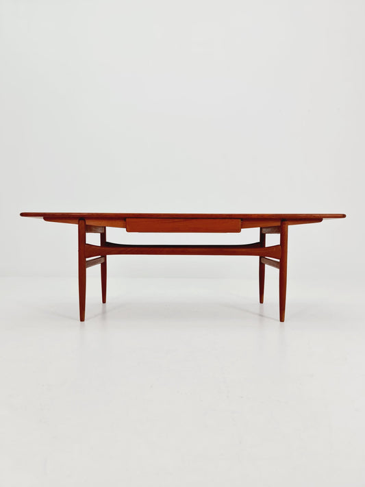Danish Teak Coffee Table with Drawer by Arrebo Møbelfabrik, 1960s