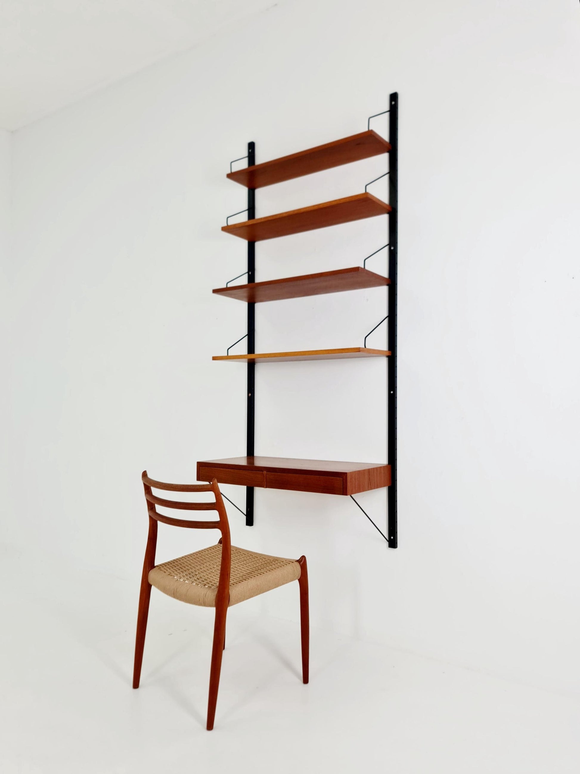 Midcentury Danish Teak Shelving Unit With Desk , by Poul Cadovius, 1960s