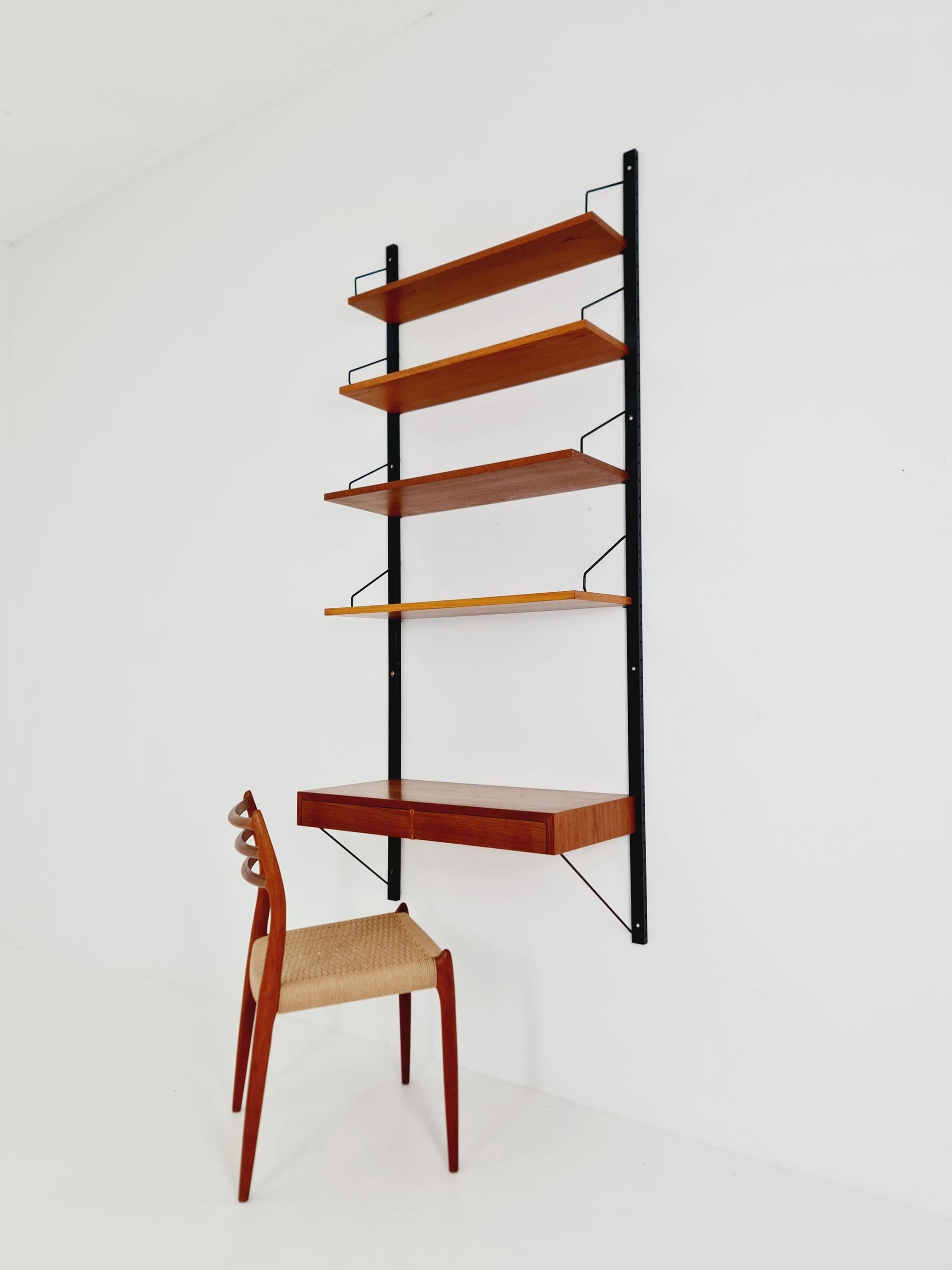 Midcentury Danish Teak Shelving Unit With Desk , by Poul Cadovius, 1960s