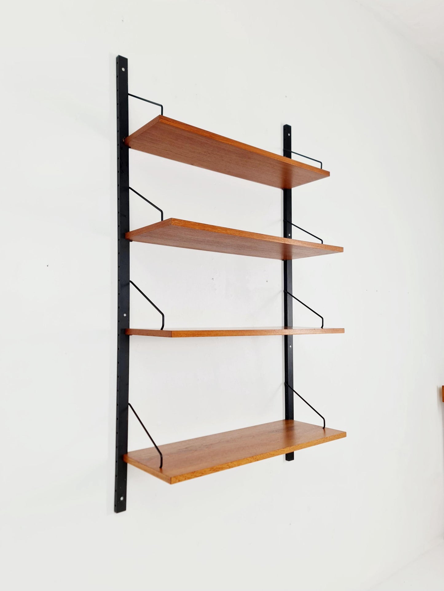 Midcentury Danish Teak Wall-Mounted Shelving Unit, by Poul Cadovius for Cado , 1960s