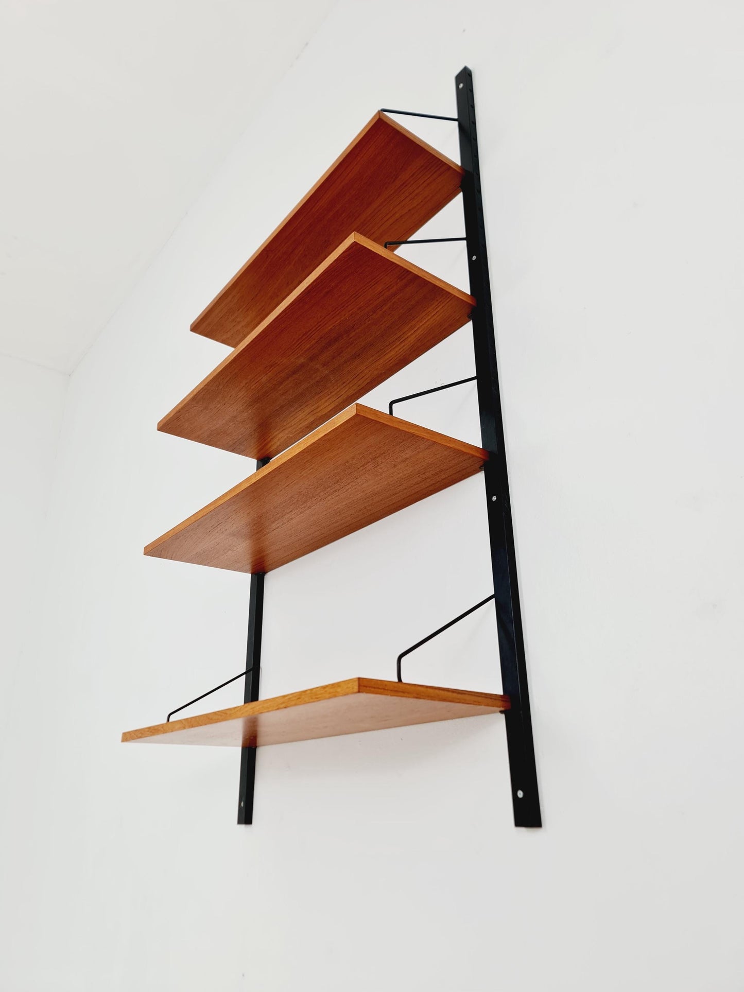 Midcentury Danish Teak Wall-Mounted Shelving Unit, by Poul Cadovius for Cado , 1960s
