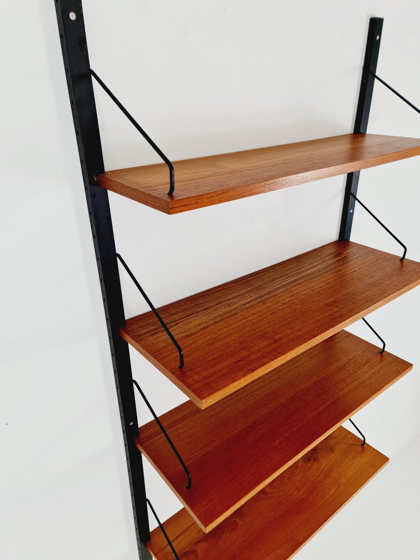 Midcentury Danish Teak Wall-Mounted Shelving Unit, by Poul Cadovius for Cado , 1960s