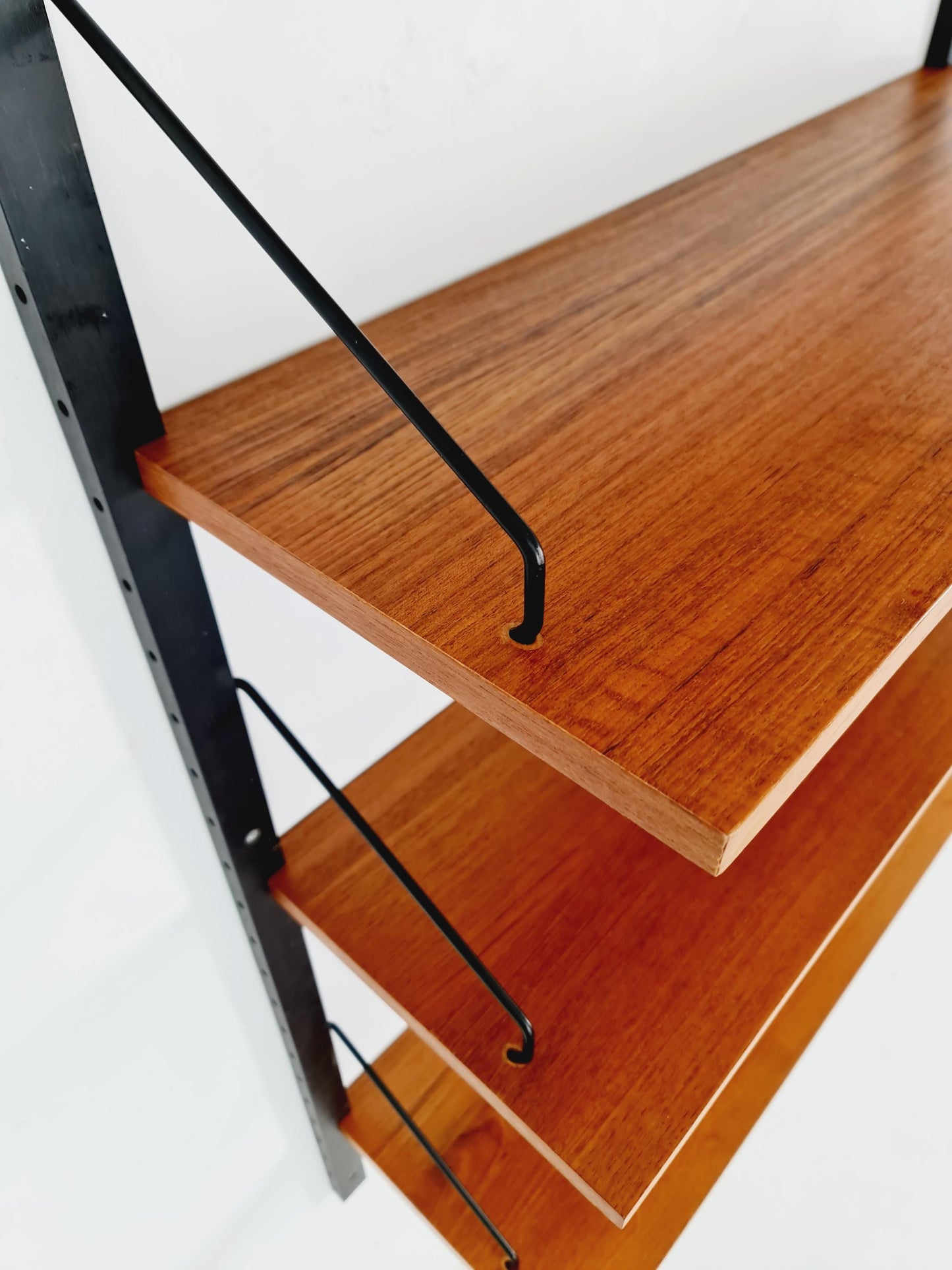 Midcentury Danish Teak Wall-Mounted Shelving Unit, by Poul Cadovius for Cado , 1960s