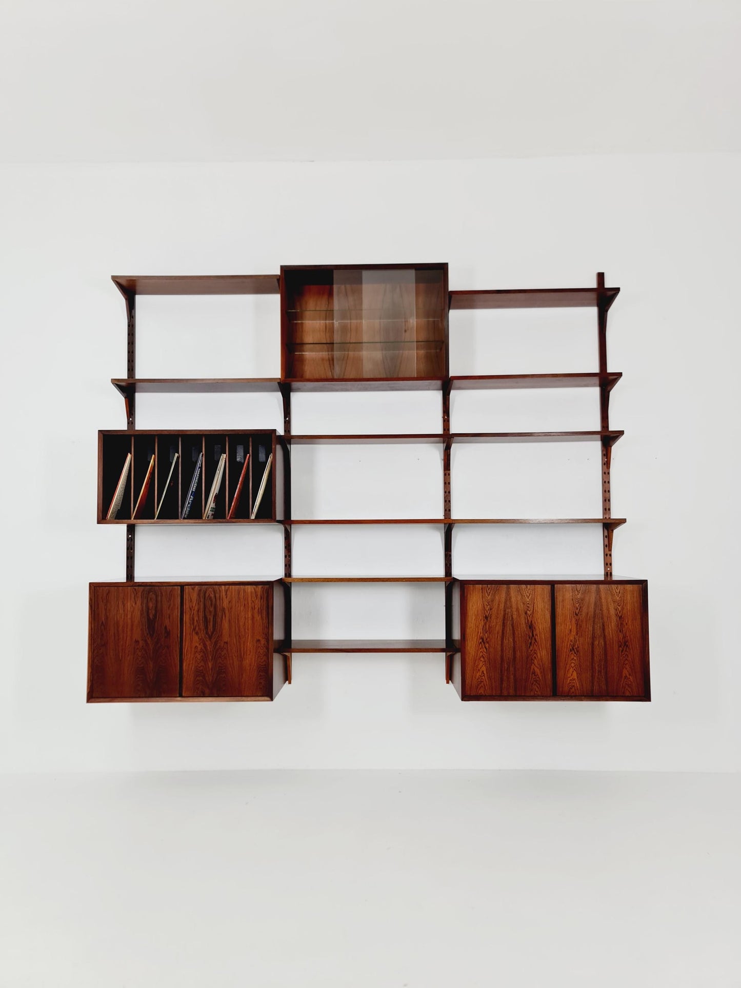 Big Mid century Danish Rosewood Wall Unit with 3 cabinets by Poul Cadovius for Cado, Denmark, 1960s