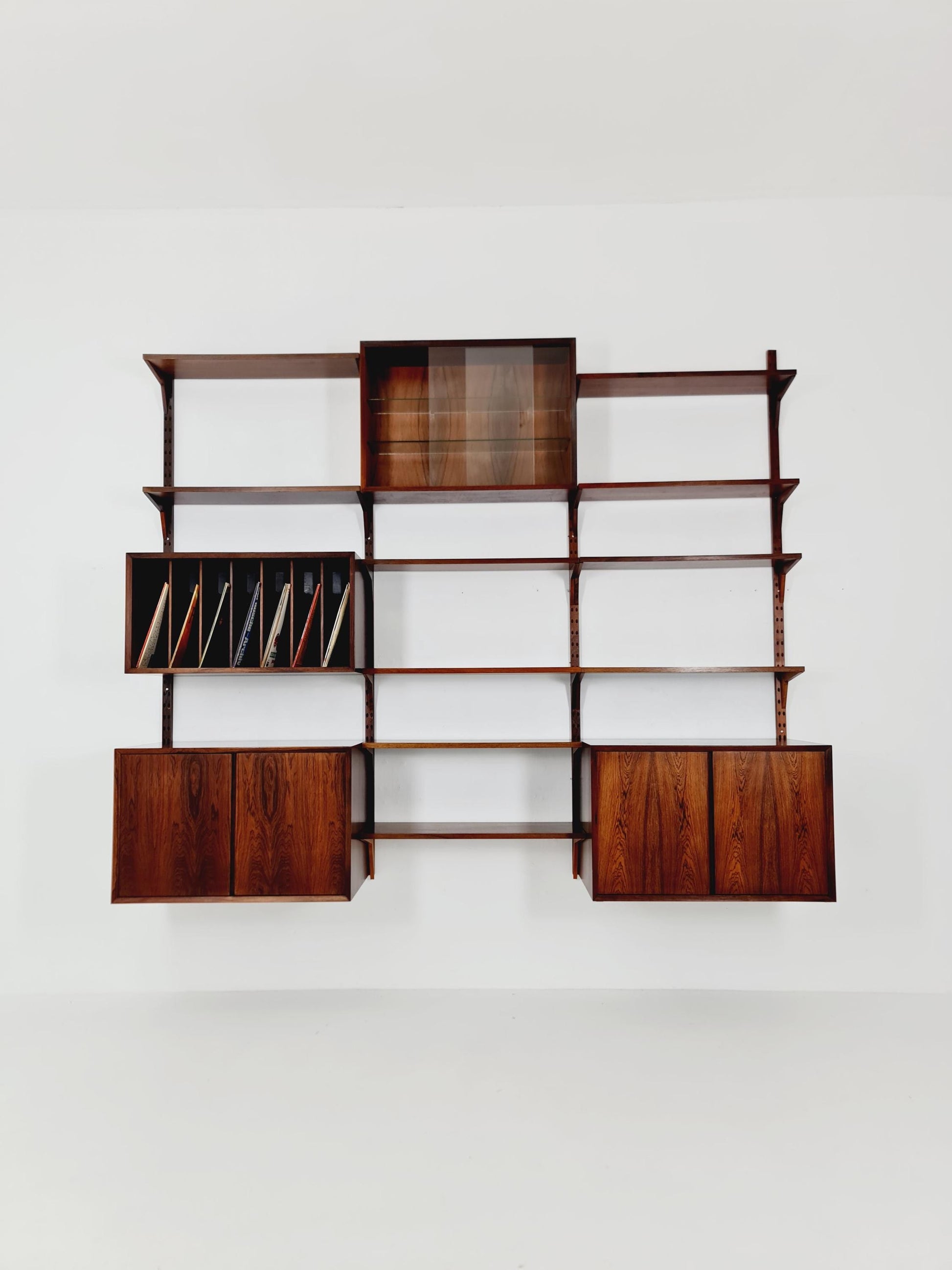Big Mid century Danish Rosewood Wall Unit with 3 cabinets by Poul Cadovius for Cado, Denmark, 1960s