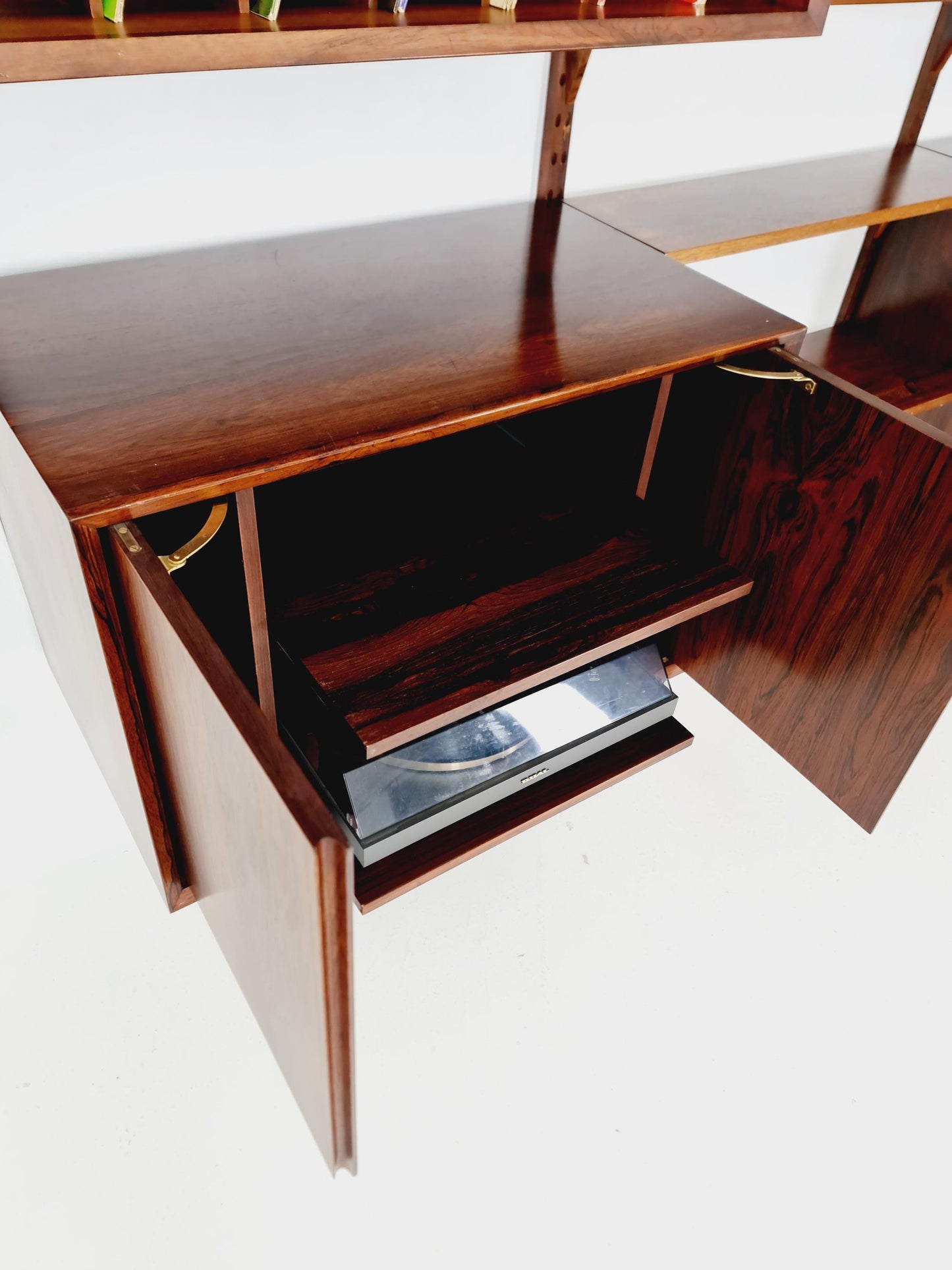 Big Mid century Danish Rosewood Wall Unit with 3 cabinets by Poul Cadovius for Cado, Denmark, 1960s