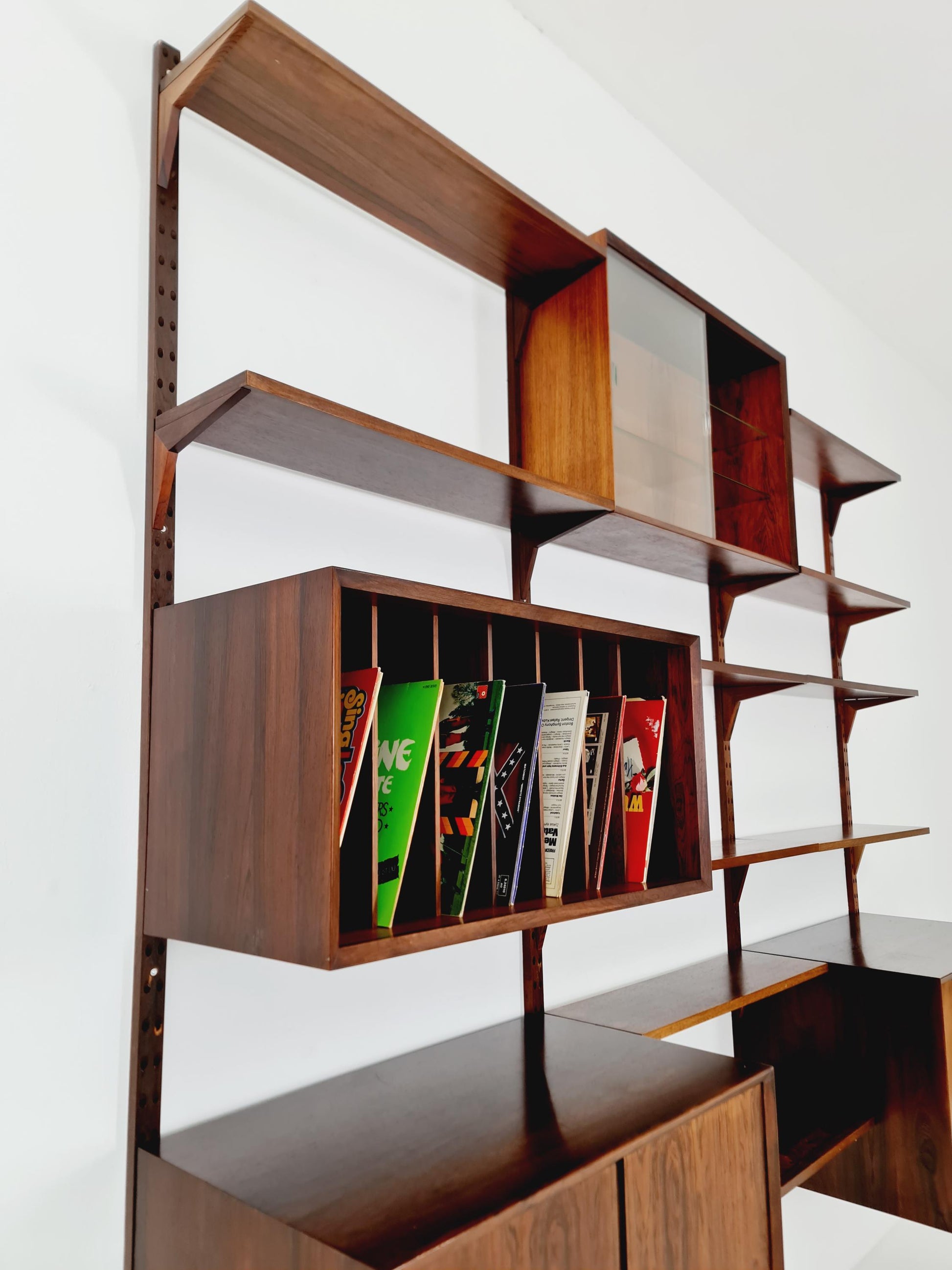 Big Mid century Danish Rosewood Wall Unit with 3 cabinets by Poul Cadovius for Cado, Denmark, 1960s