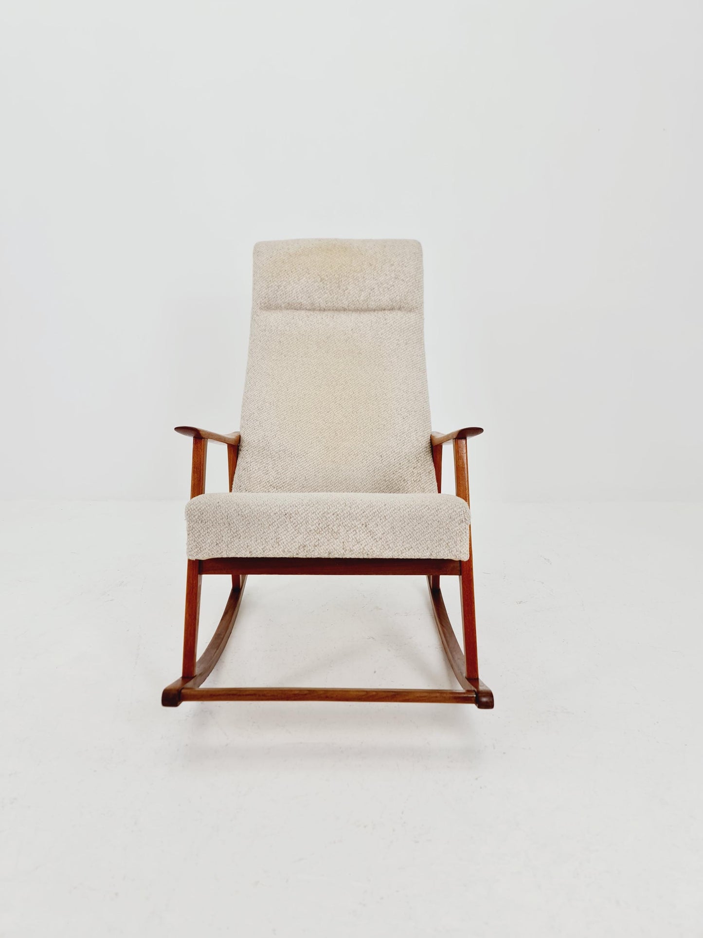Mid century Scandinavian solid teak Rocking Chair , 1960s