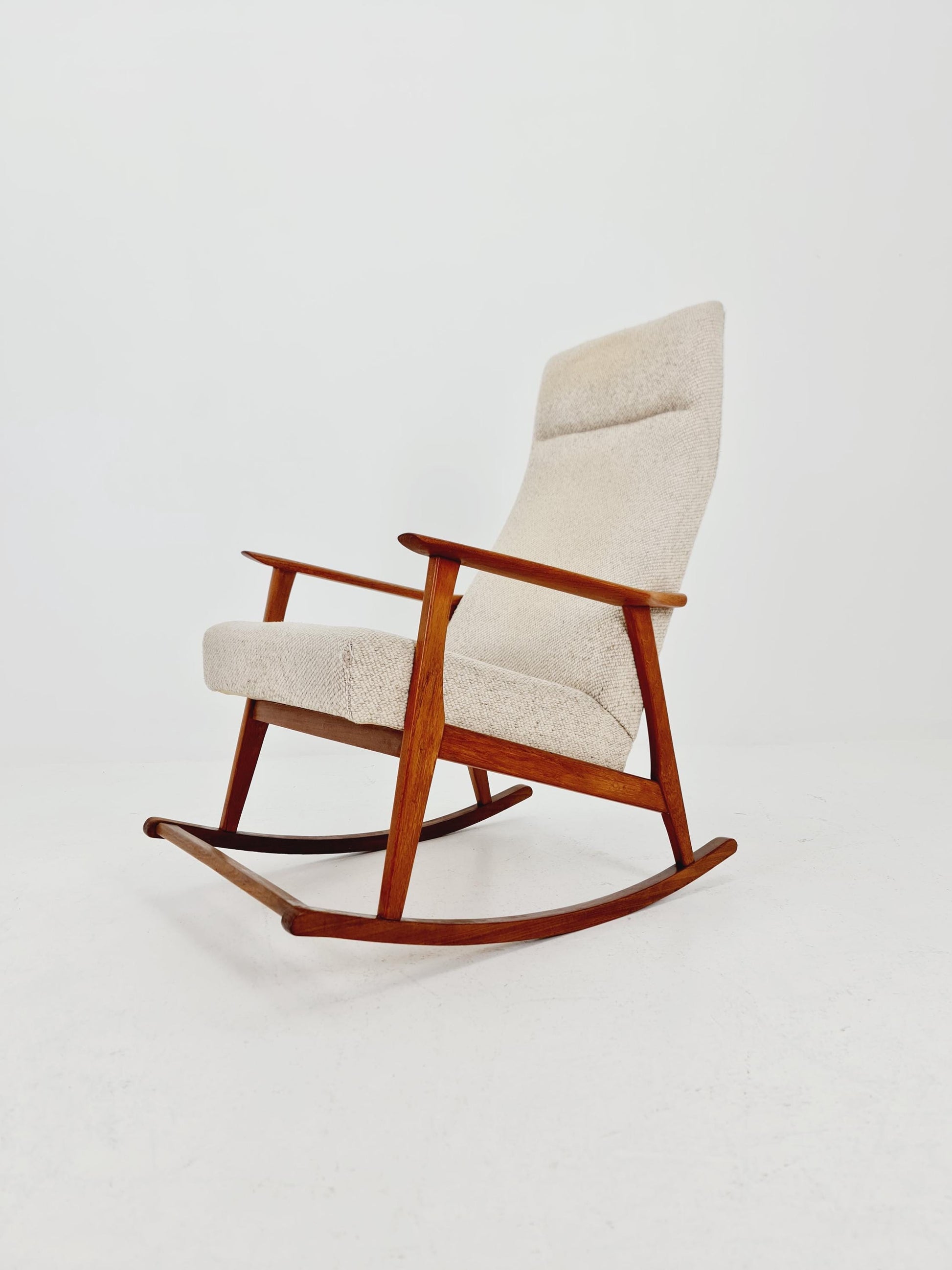Mid century Scandinavian solid teak Rocking Chair , 1960s