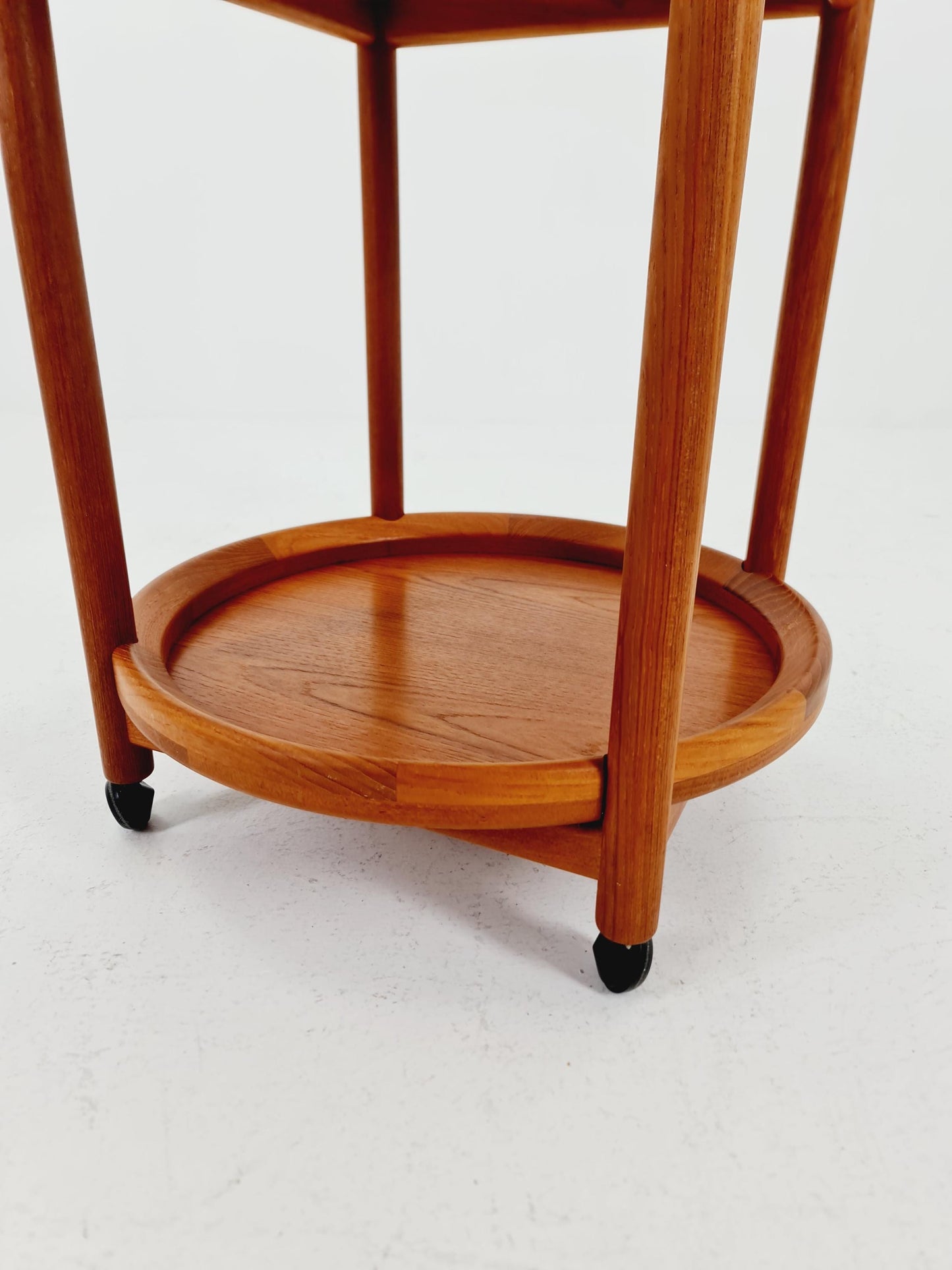 Vintage Danish mid century trolley bar cart in solid teak By Salin Möbler, 1960s