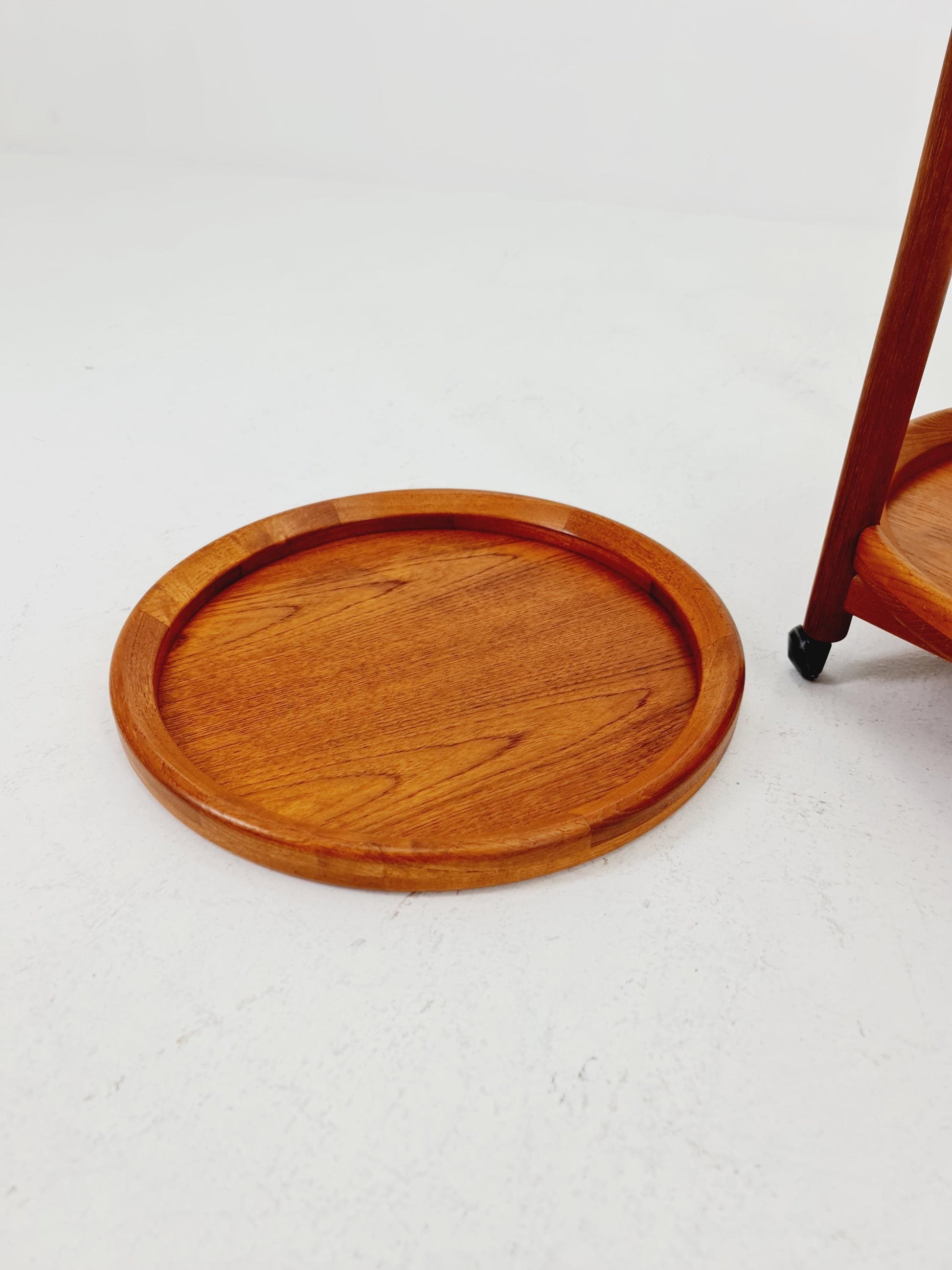 Vintage Danish mid century trolley bar cart in solid teak By Salin Möbler, 1960s