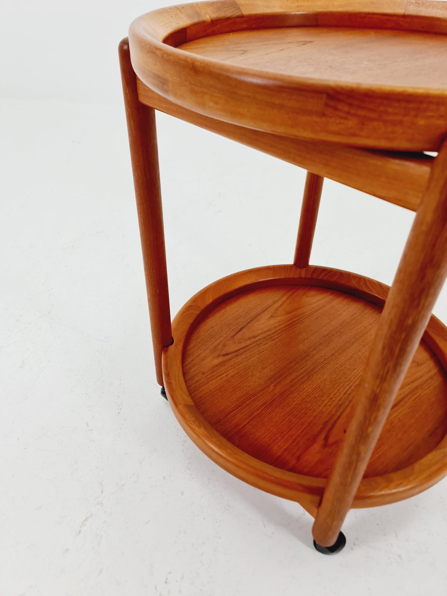 Vintage Danish mid century trolley bar cart in solid teak By Salin Möbler, 1960s