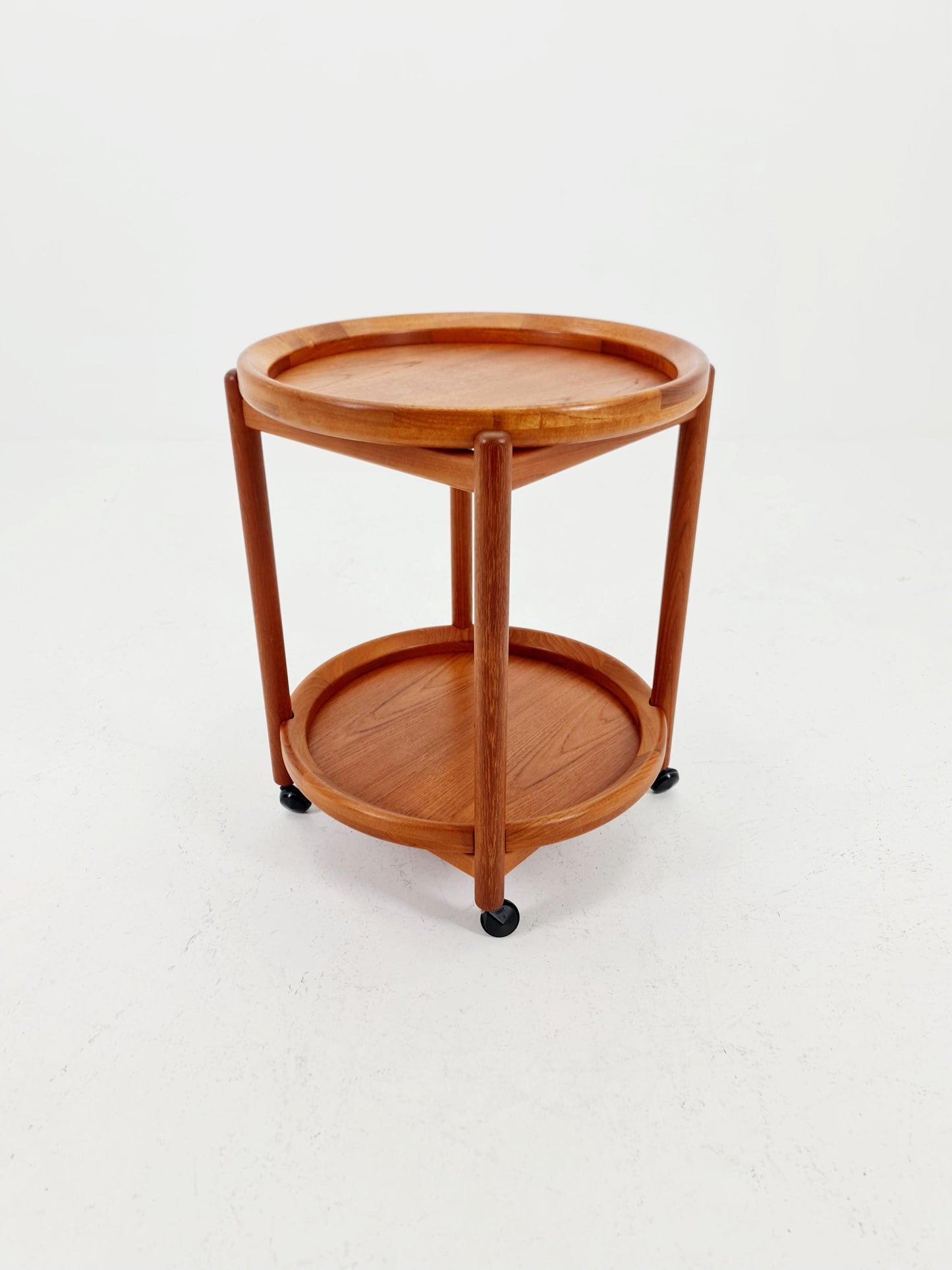 Vintage Danish mid century trolley bar cart in solid teak By Salin Möbler, 1960s