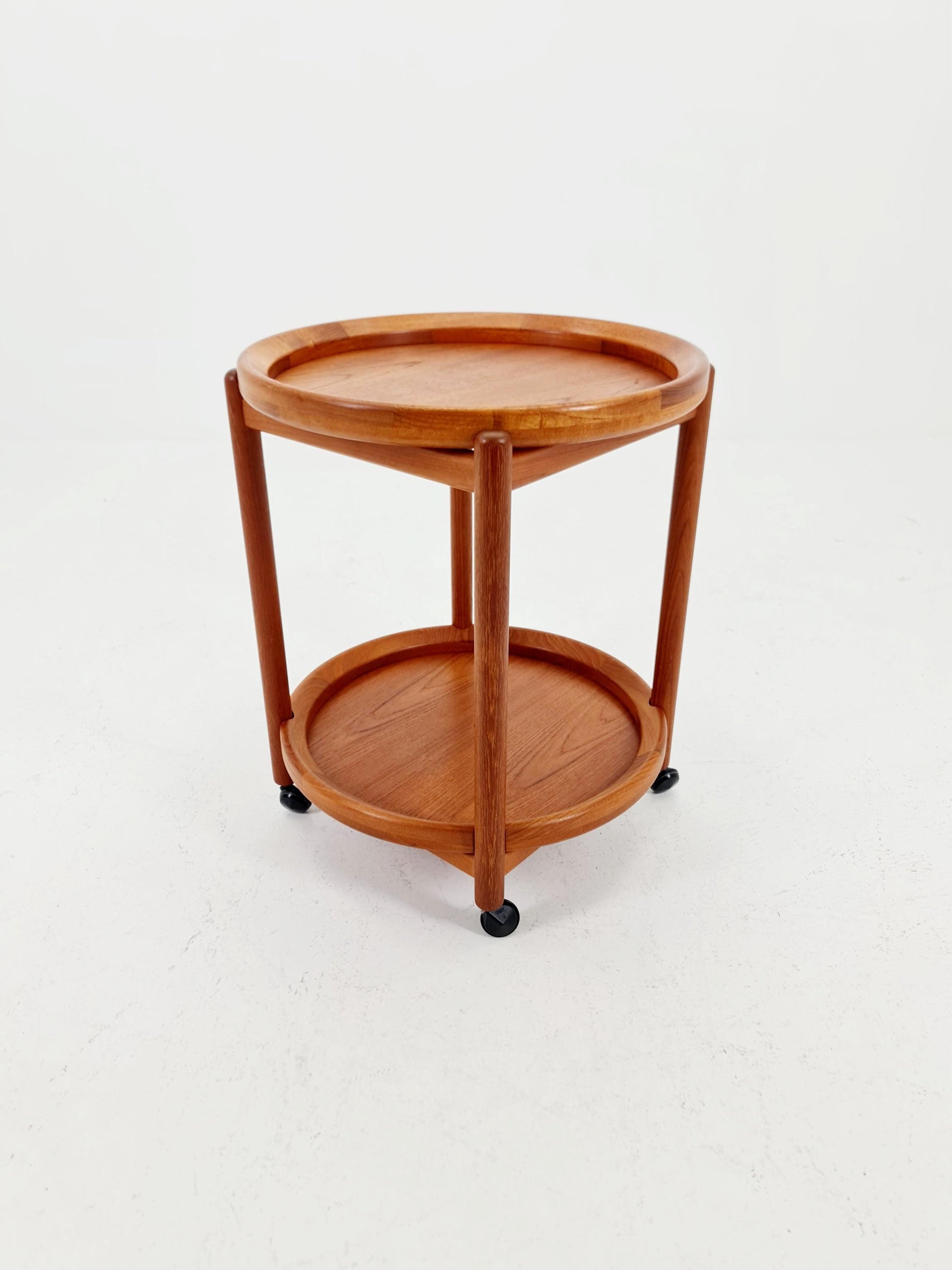 Vintage Danish mid century trolley bar cart in solid teak By Salin Möbler, 1960s