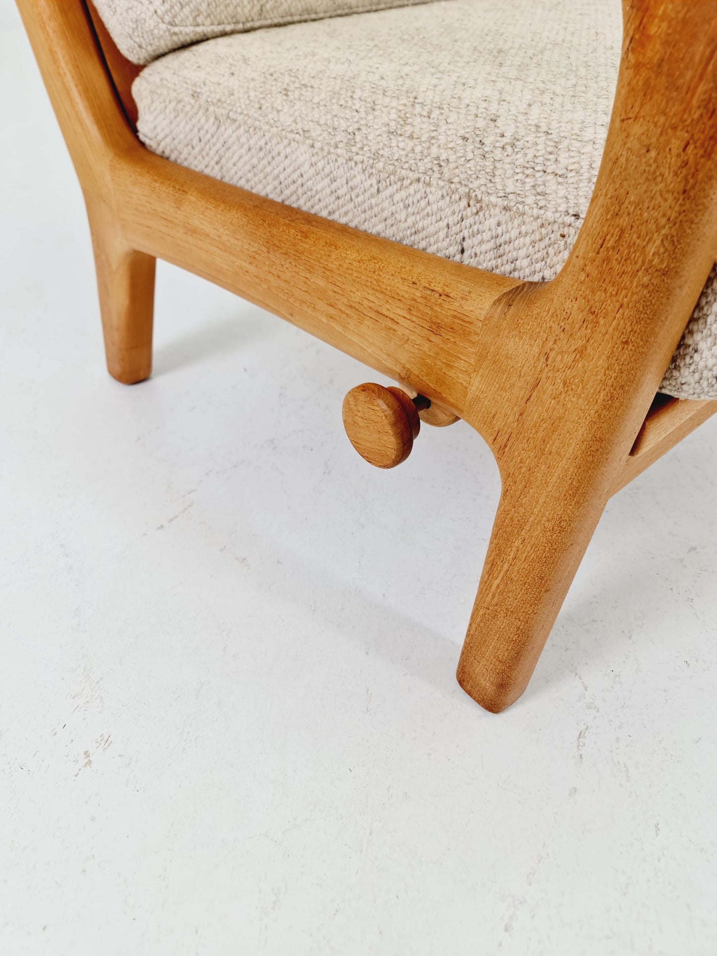 Mid-century Rare Danish Solid teak lounge chair with ottoman by Jens-Juul Christensen For JK Denmark 1960s