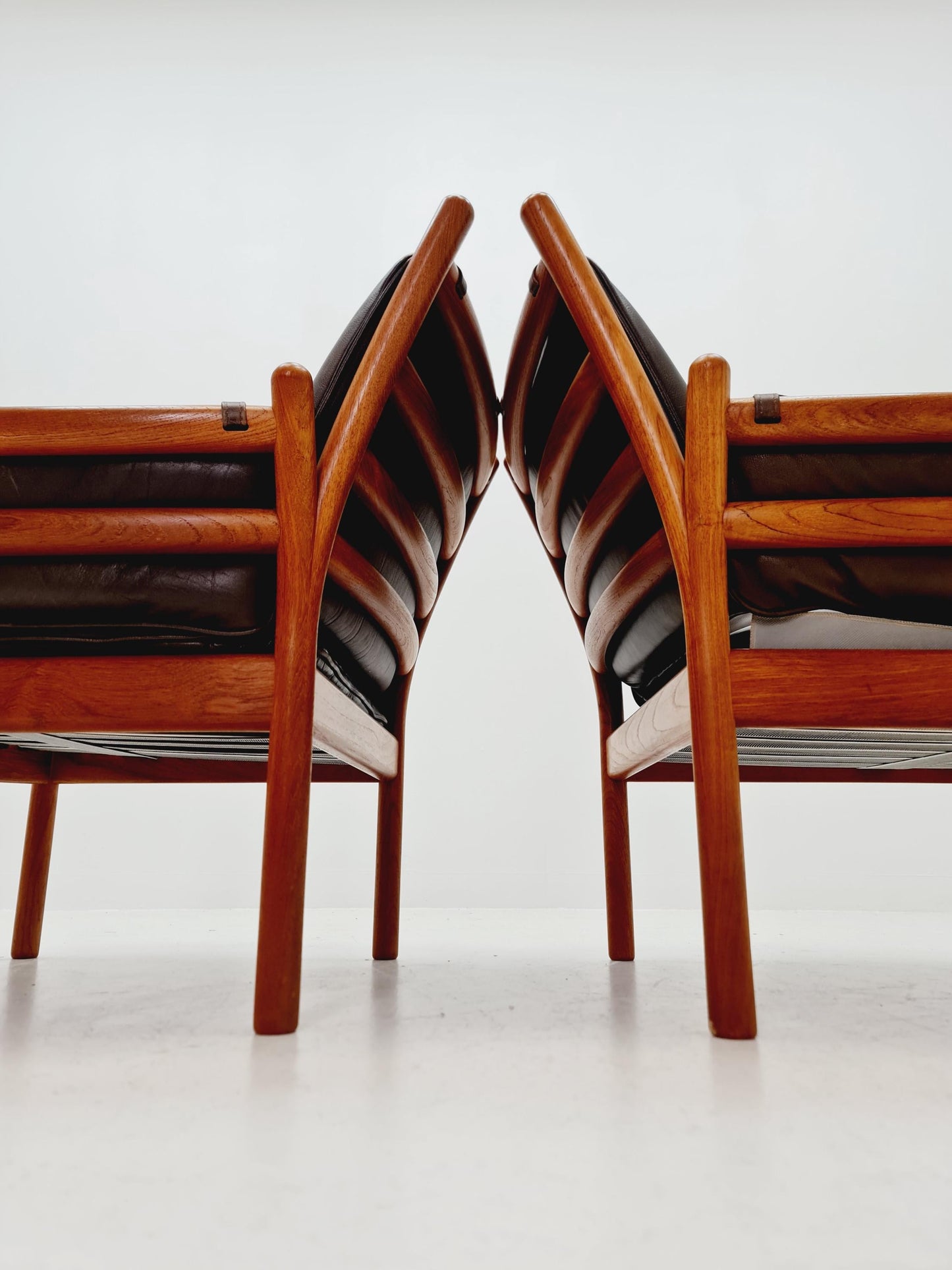 Mid century easy lounge chairs by Illum Wikkelso 'Genius' For Silkborg Denamrk 1960s, Set of 2