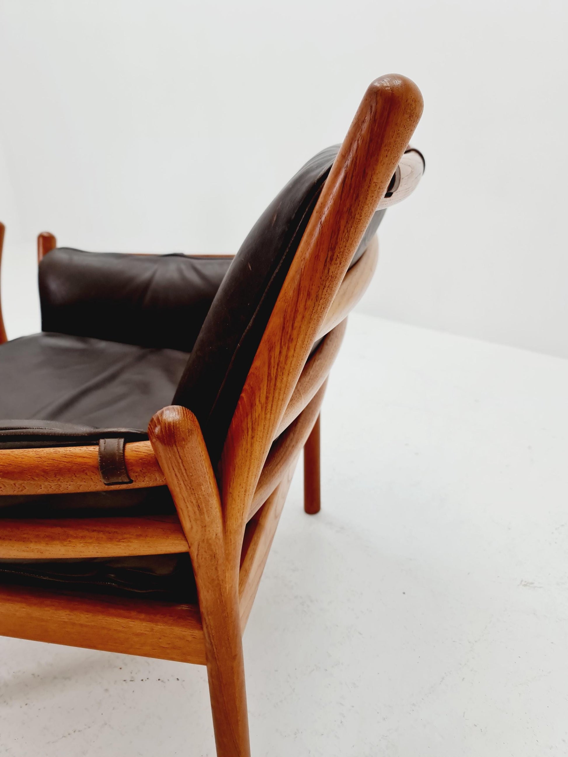 Mid century easy lounge chairs by Illum Wikkelso 'Genius' For Silkborg Denamrk 1960s, Set of 2