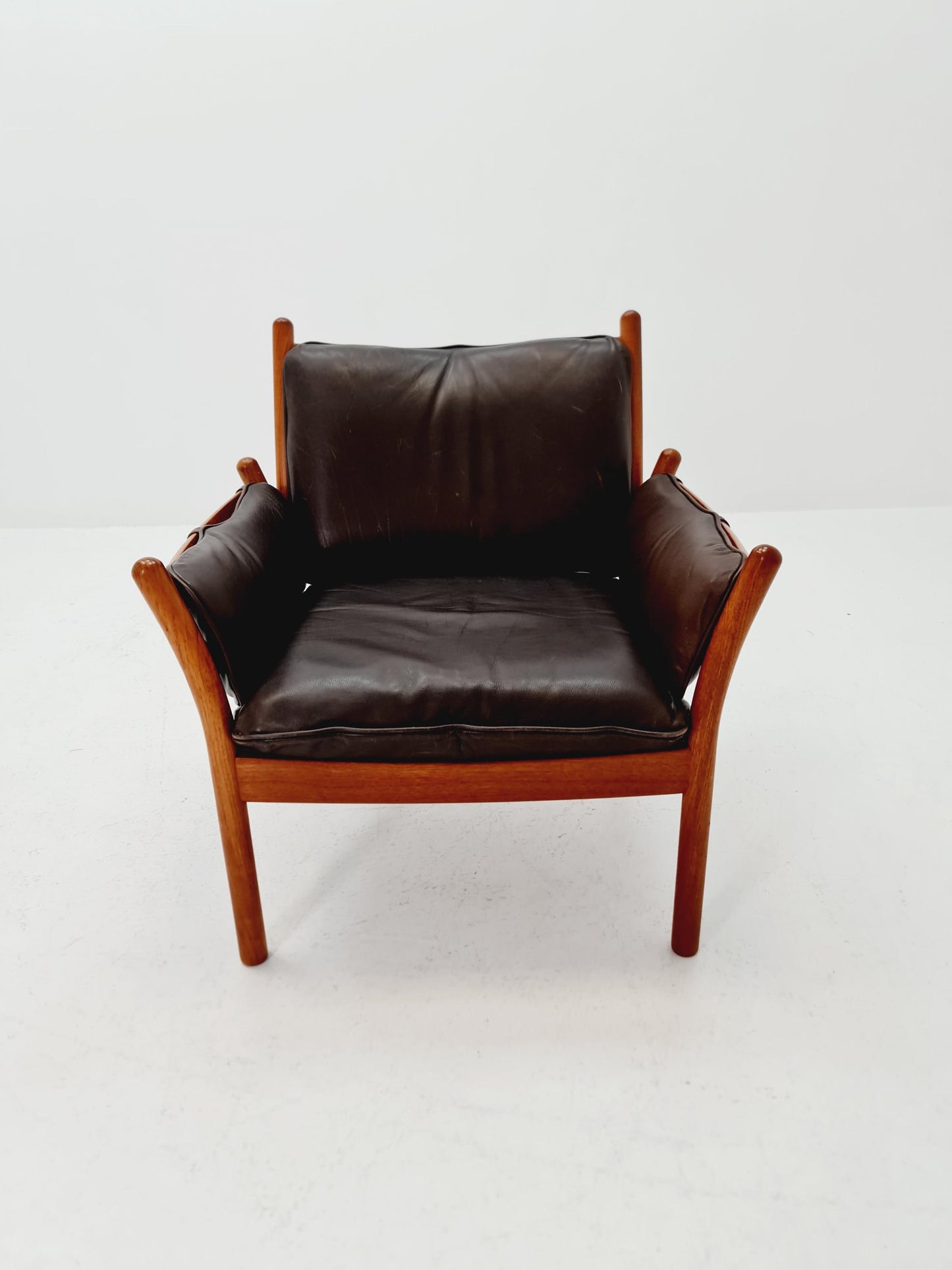 Mid century easy lounge chair by Illum Wikkelso 'Genius' For Silkborg Denamrk 1960s,