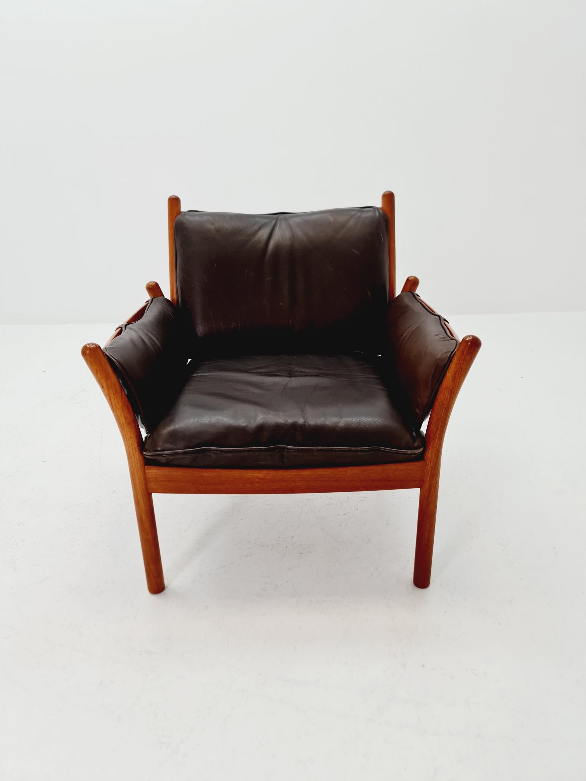 Mid century easy lounge chair by Illum Wikkelso 'Genius' For Silkborg Denamrk 1960s,
