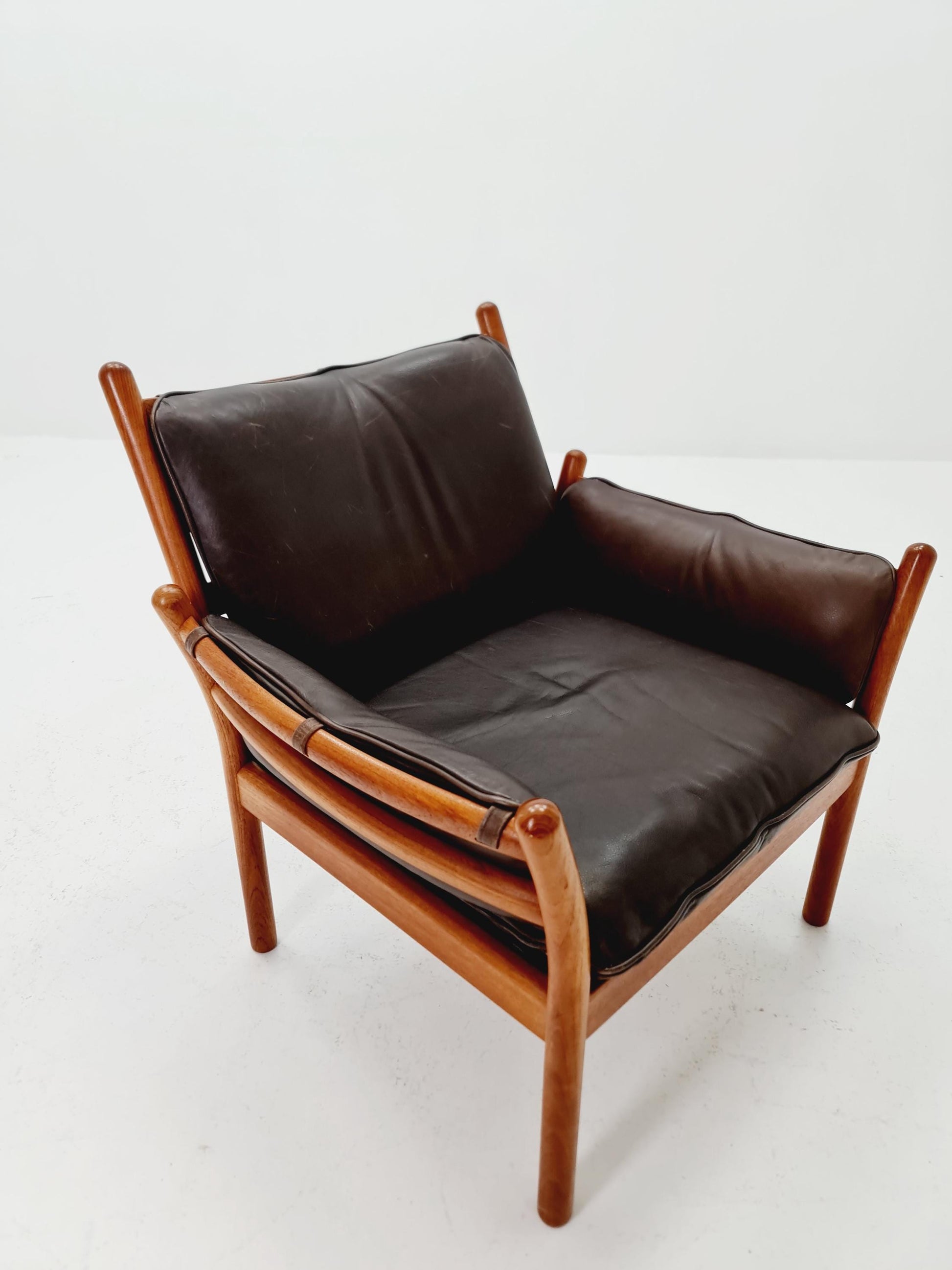 Mid century easy lounge chair by Illum Wikkelso 'Genius' For Silkborg Denamrk 1960s,