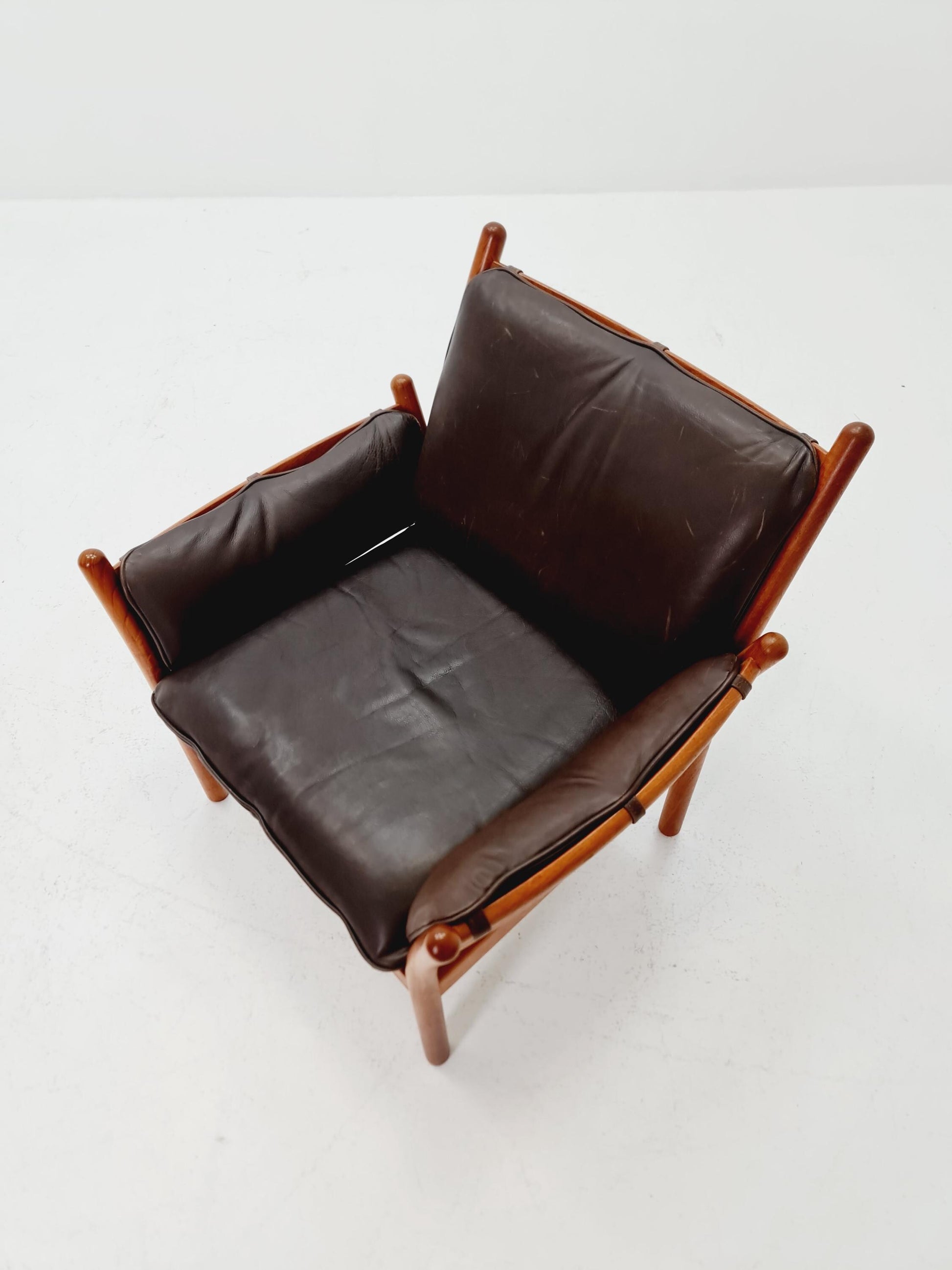 Mid century easy lounge chair by Illum Wikkelso 'Genius' For Silkborg Denamrk 1960s,