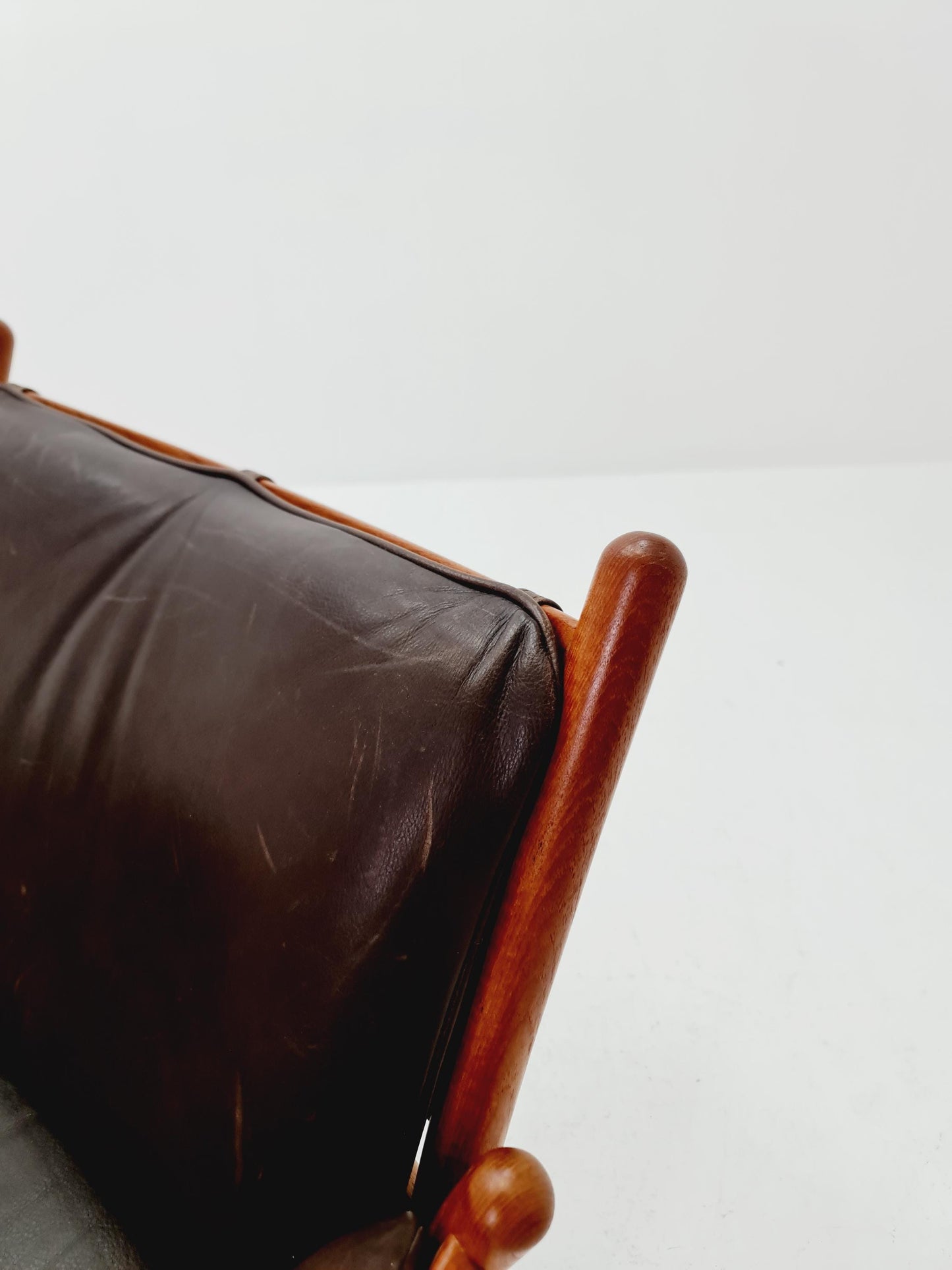 Mid century easy lounge chair by Illum Wikkelso 'Genius' For Silkborg Denamrk 1960s,