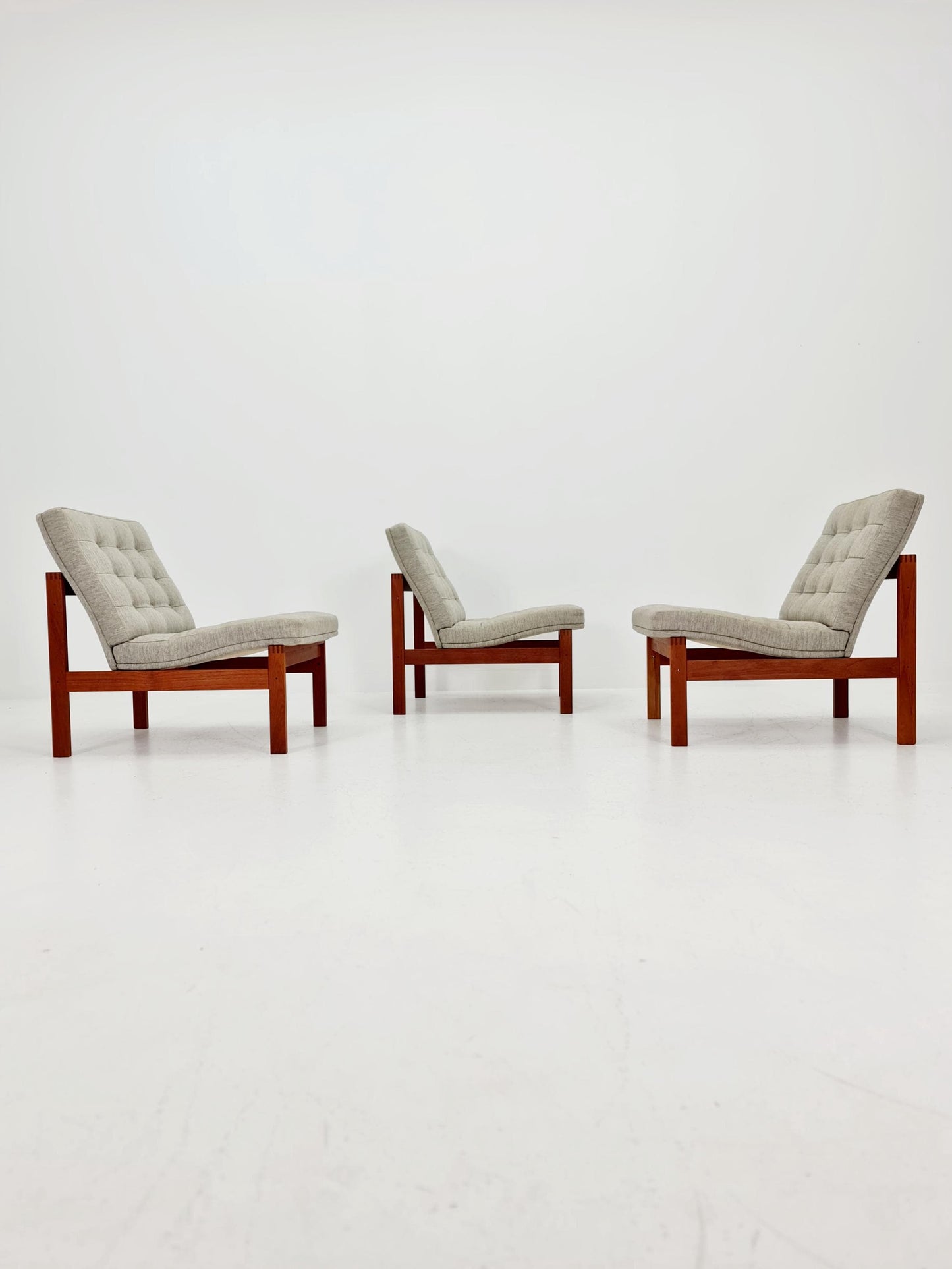 1 of 3 Mid-century Rare Danish teak lounge chairs Ole Gjerlov Knudsen & Torben Lind for France and son , 1960s