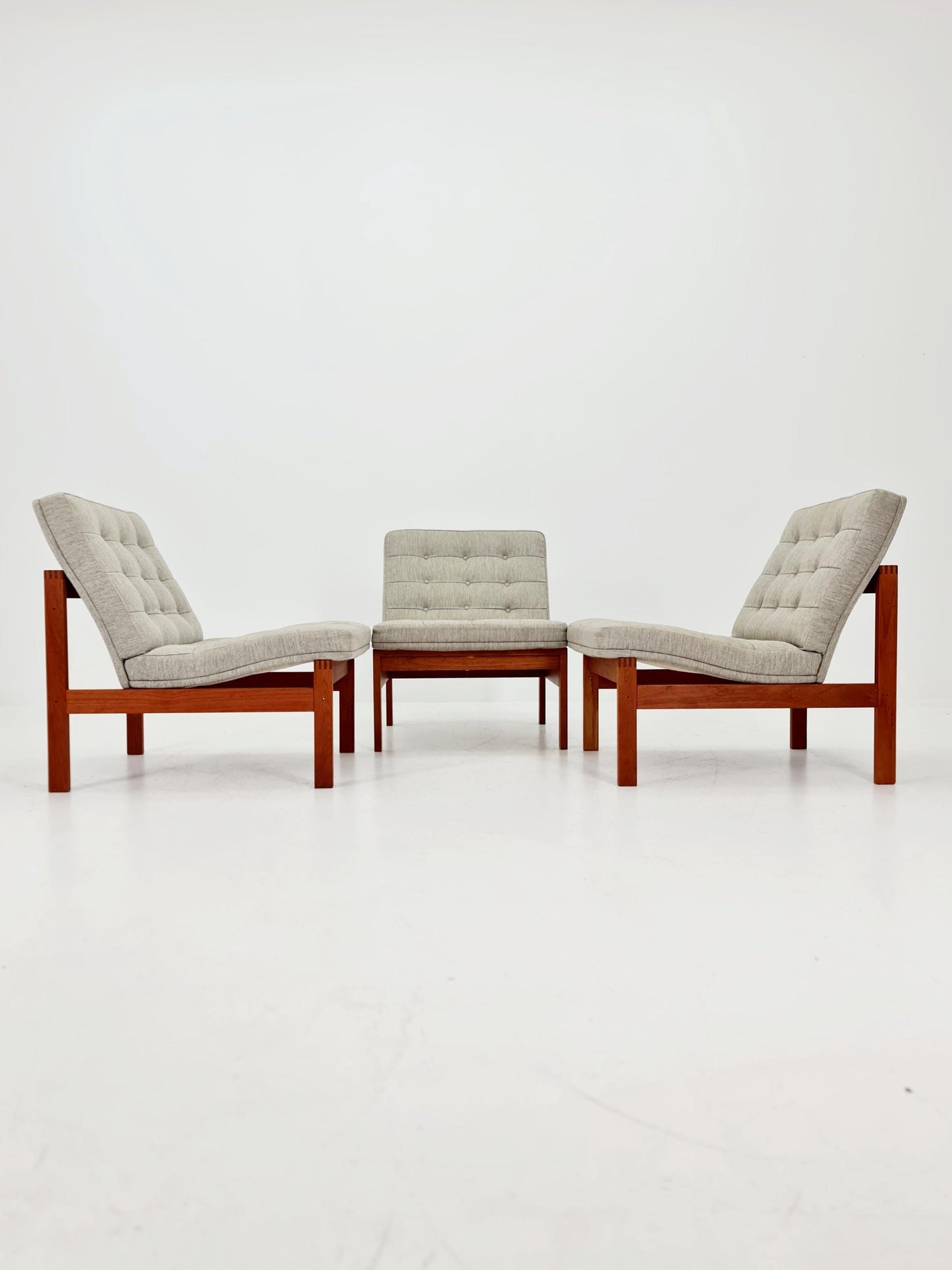 1 of 3 Mid-century Rare Danish teak lounge chairs Ole Gjerlov Knudsen & Torben Lind for France and son , 1960s