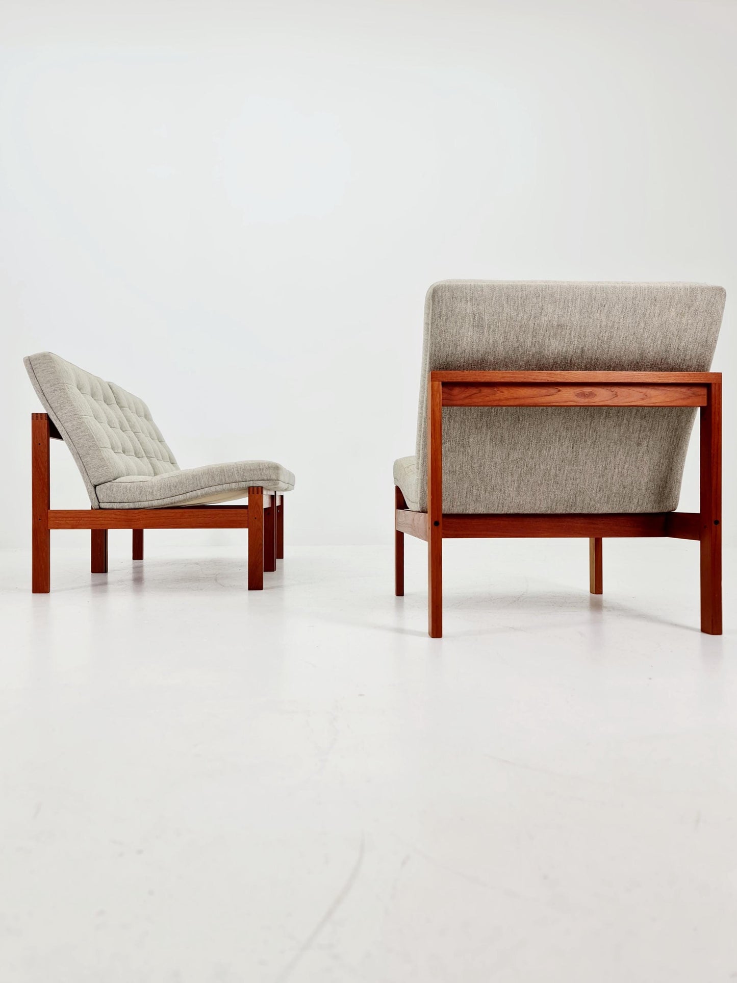 1 of 3 Mid-century Rare Danish teak lounge chairs Ole Gjerlov Knudsen & Torben Lind for France and son , 1960s