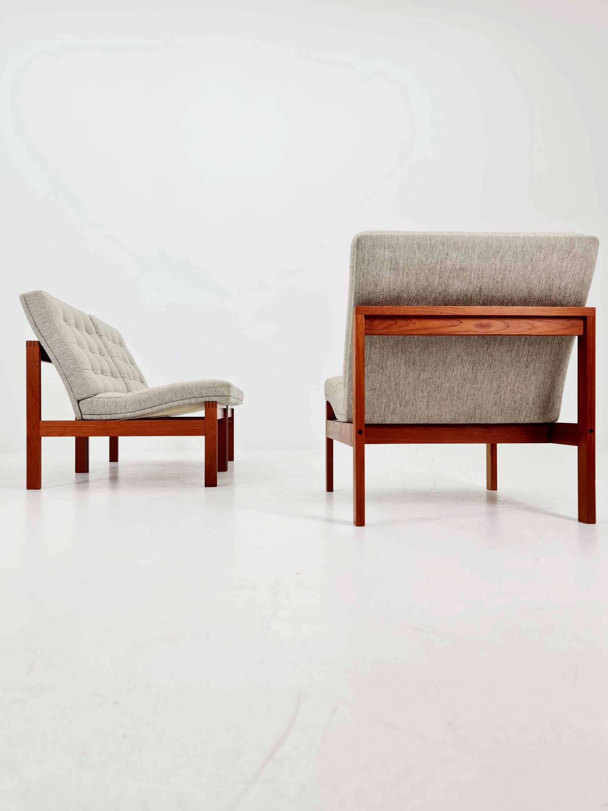 1 of 3 Mid-century Rare Danish teak lounge chairs Ole Gjerlov Knudsen & Torben Lind for France and son , 1960s