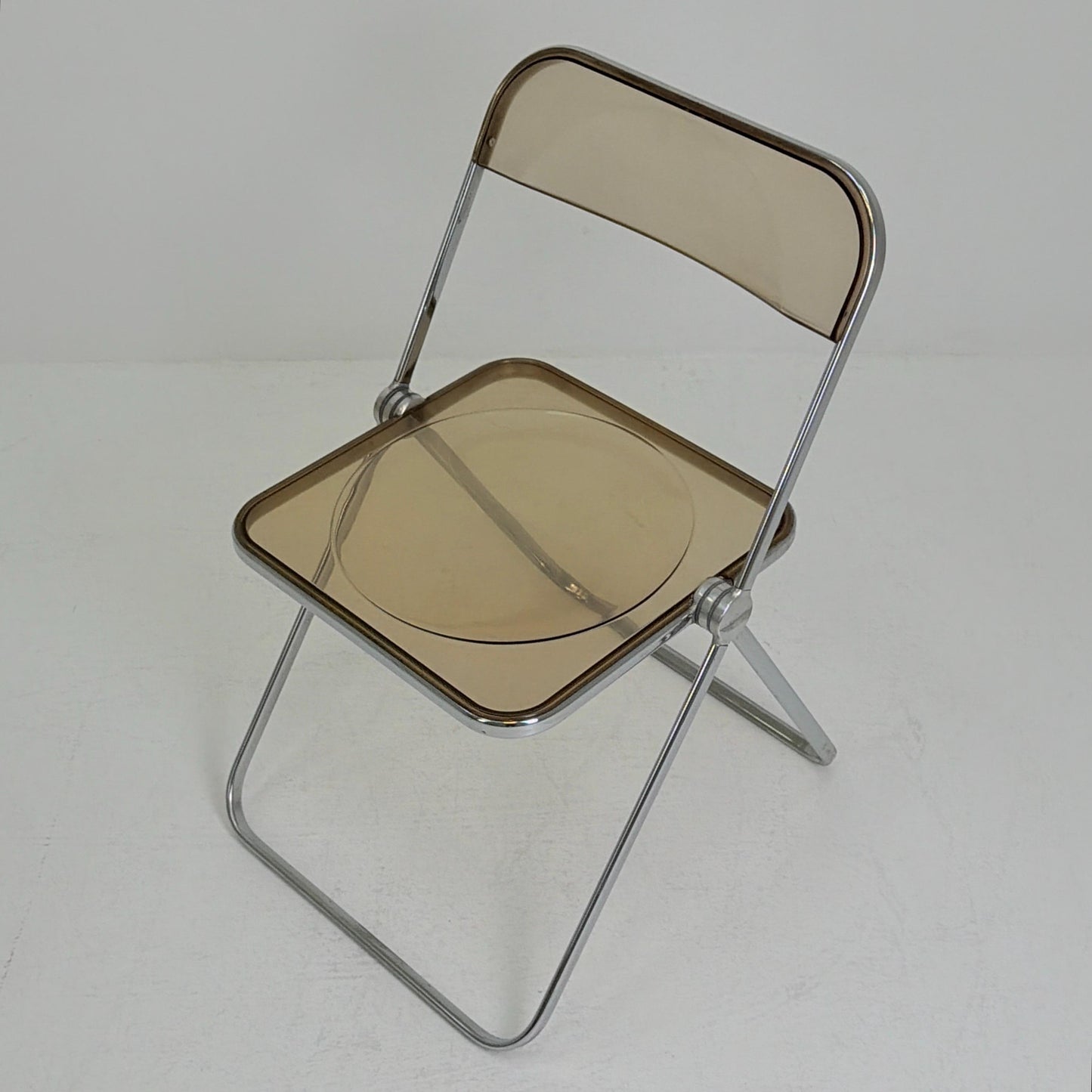 Set of 2 Mid-Century Plia Folding Dining Chairs by Giancarlo Piretti for Castelli, Italy, 1970s