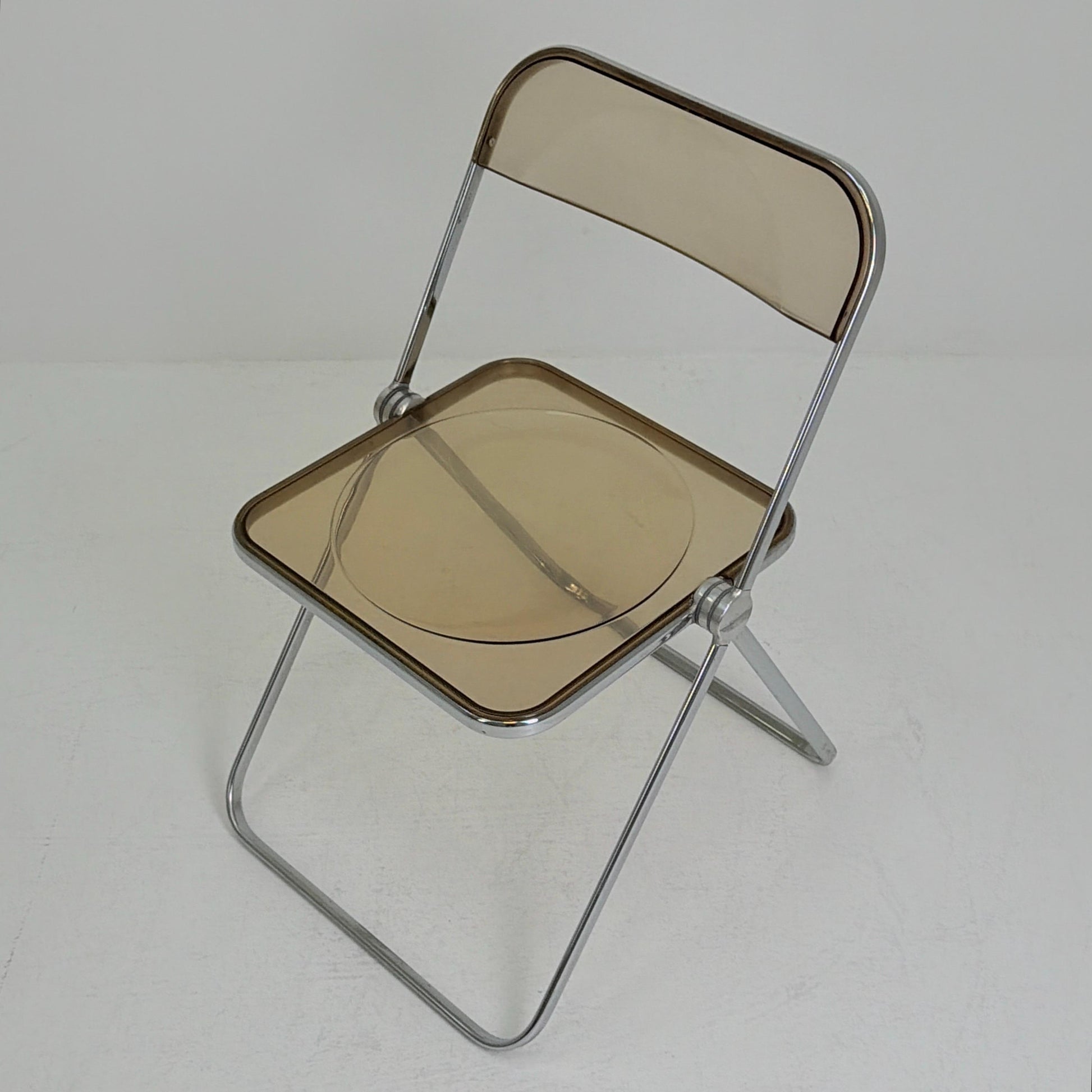 Set of 2 Mid-Century Plia Folding Dining Chairs by Giancarlo Piretti for Castelli, Italy, 1970s