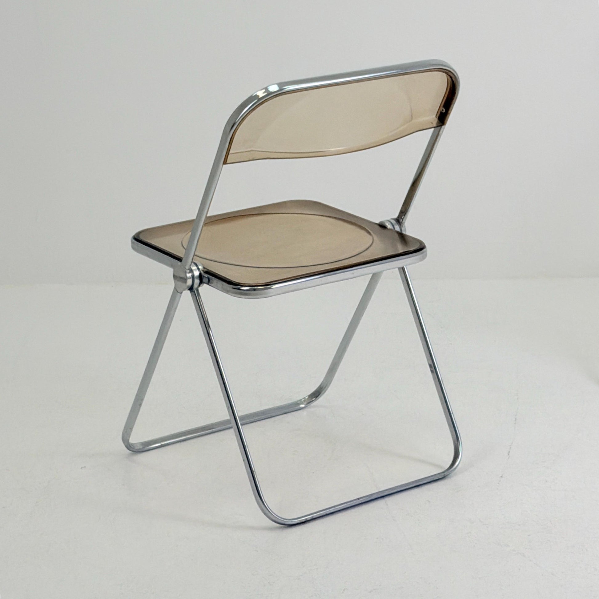 Set of 2 Mid-Century Plia Folding Dining Chairs by Giancarlo Piretti for Castelli, Italy, 1970s