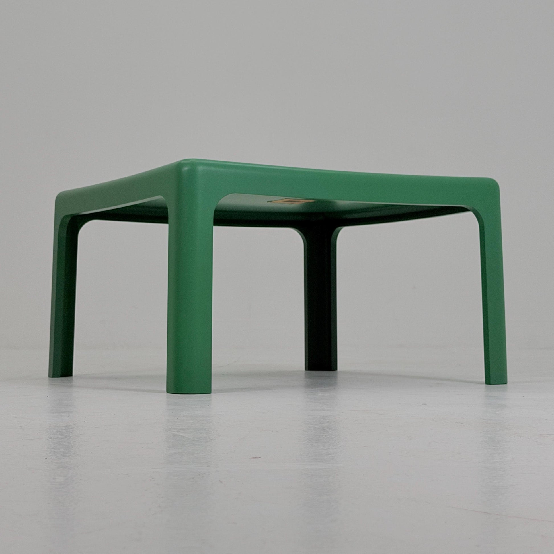 Mid Century Square MOD acrylic green coffee table by Poschinger Pur-Möbel Horn Germany 1970s
