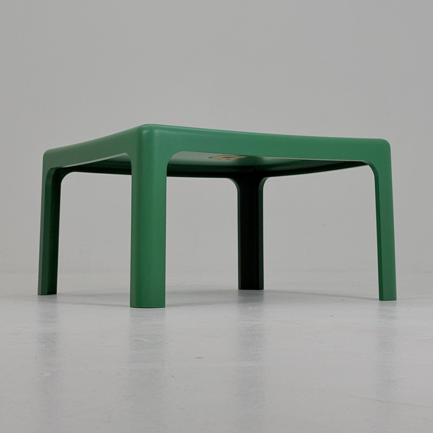 Mid Century Square MOD acrylic green coffee table by Poschinger Pur-Möbel Horn Germany 1970s