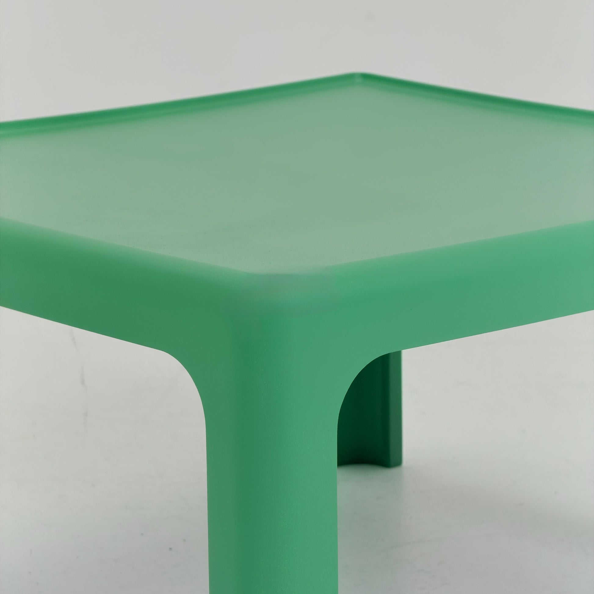 Mid Century Square MOD acrylic green coffee table by Poschinger Pur-Möbel Horn Germany 1970s