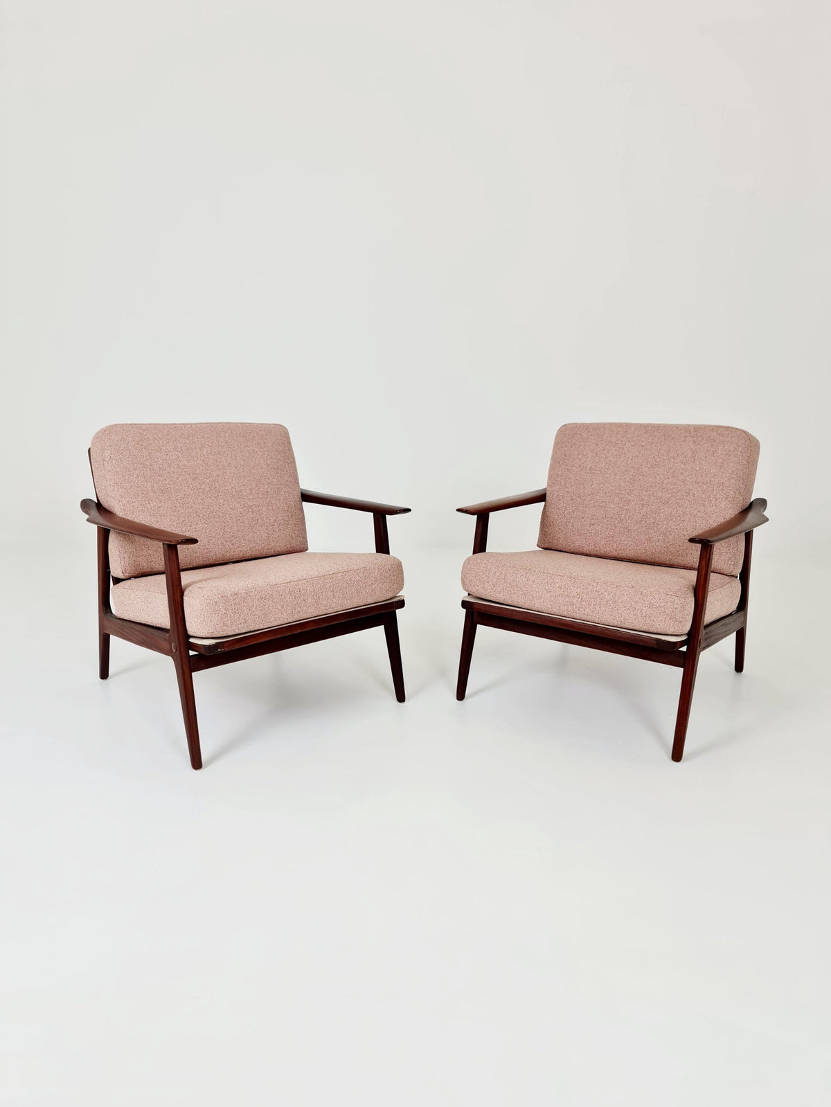 Mid century teak easy lounge chairs , Set of 2, 1960s