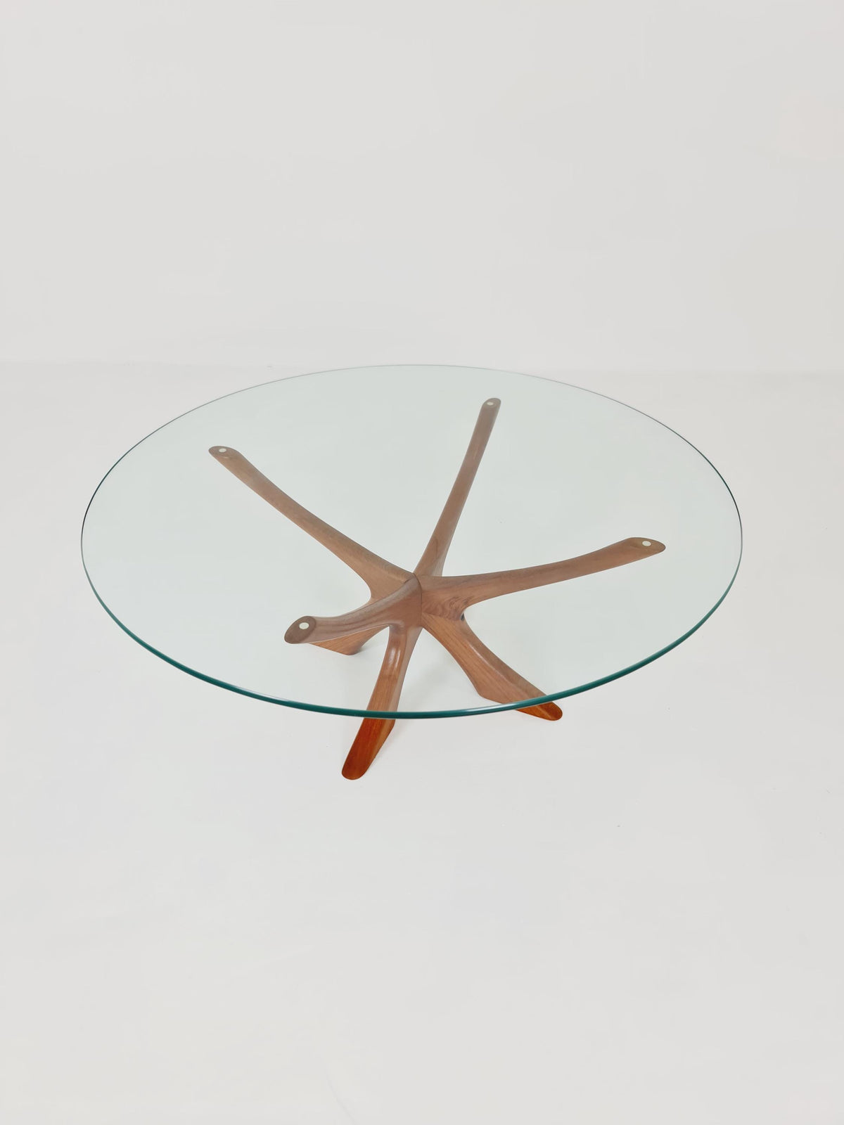 vintage teak and Glass coffe table by Illum Wikkelso modell Nr T118 ,1960s