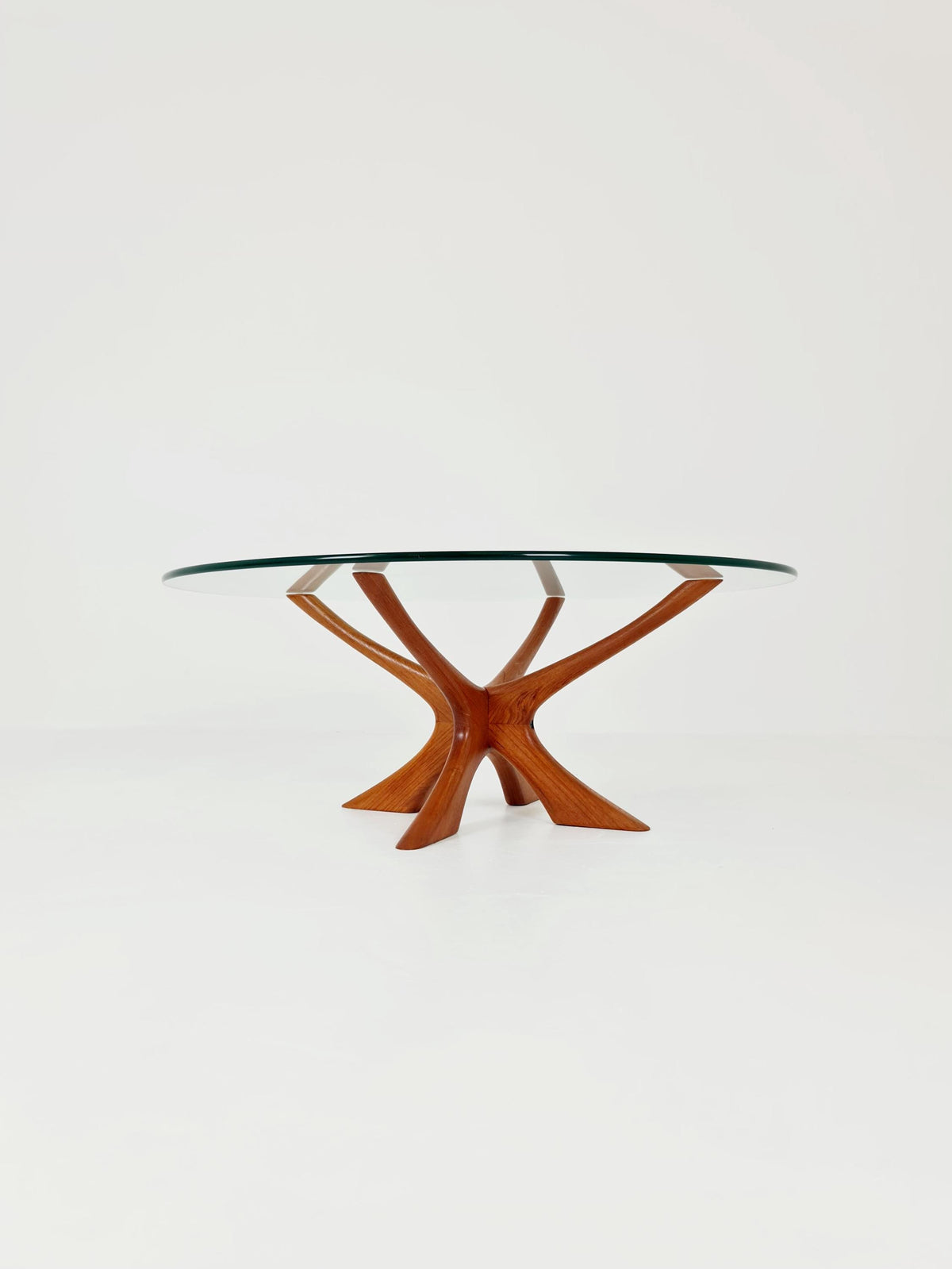 vintage teak and Glass coffe table by Illum Wikkelso modell Nr T118 ,1960s