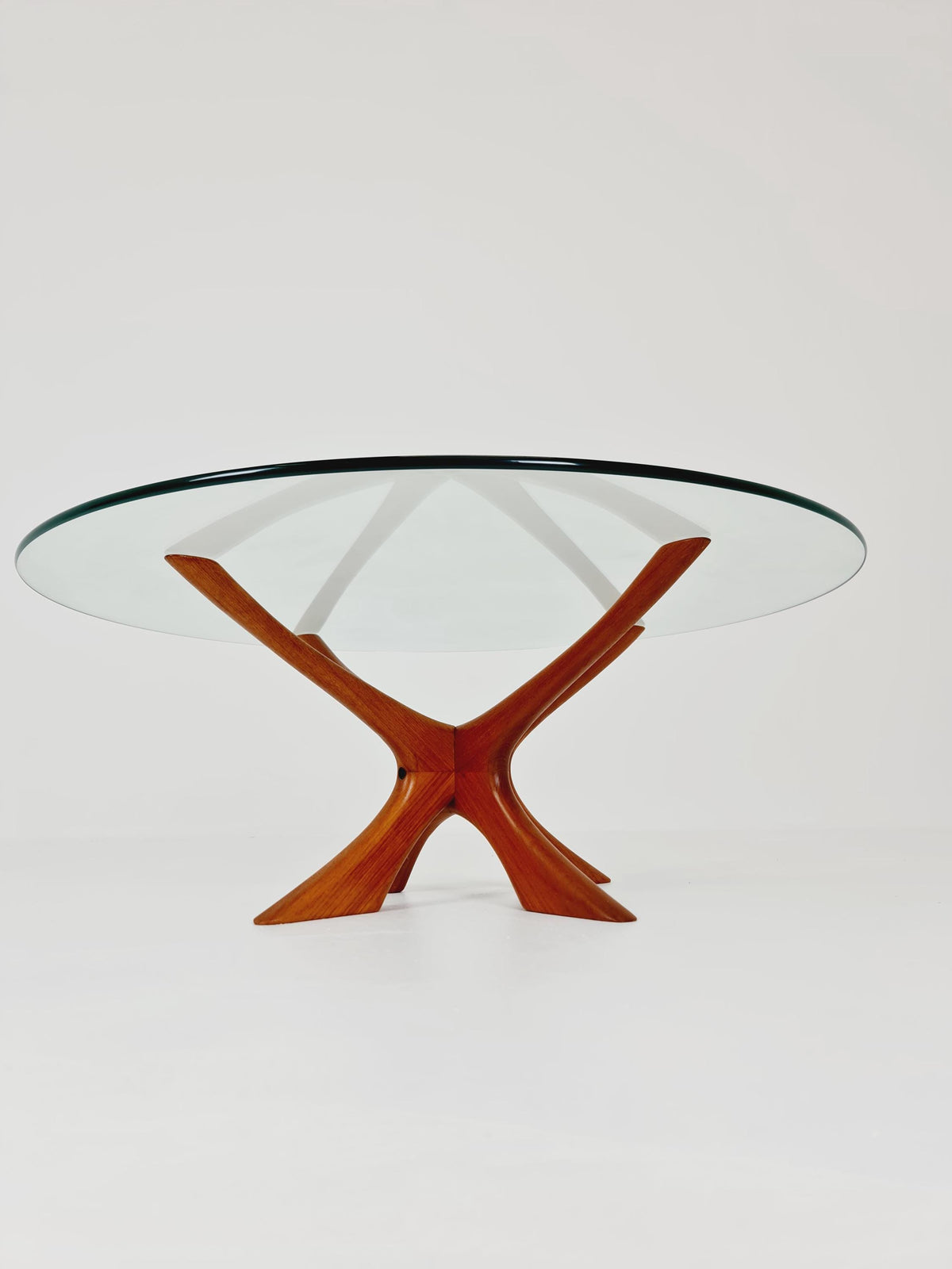 vintage teak and Glass coffe table by Illum Wikkelso modell Nr T118 ,1960s