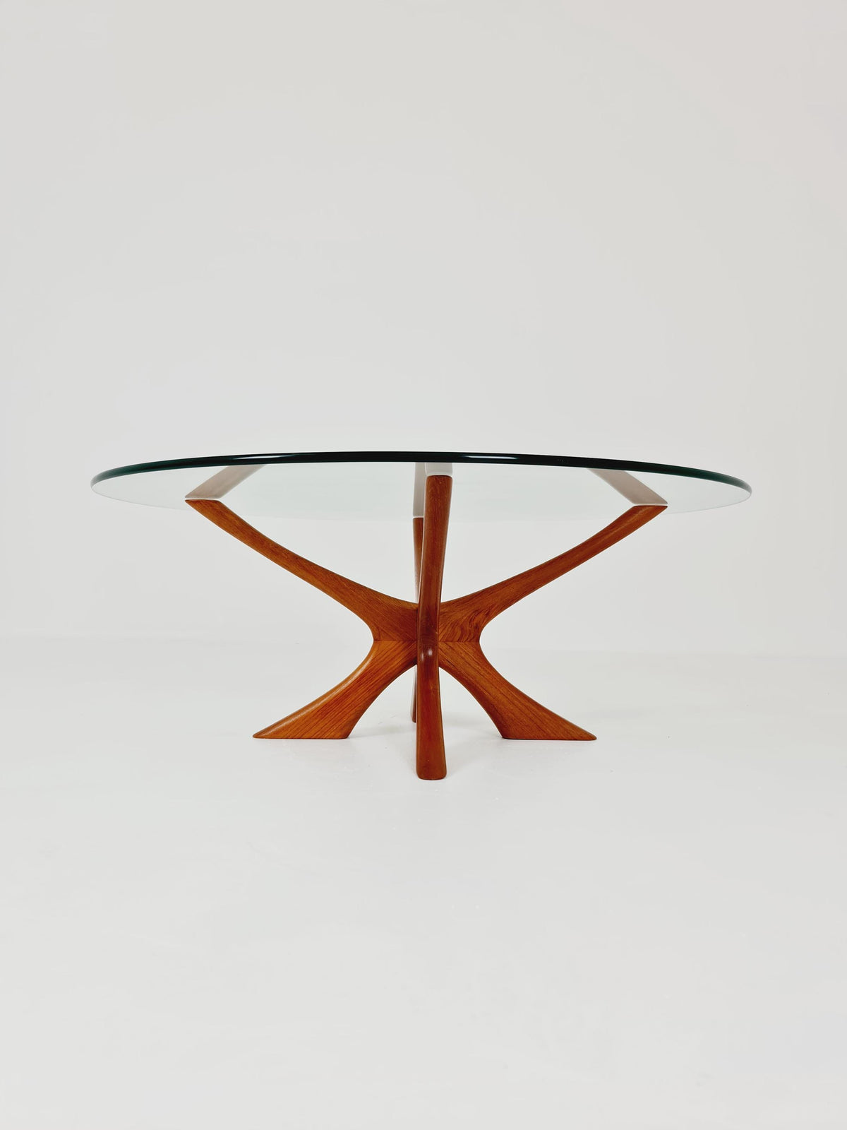 vintage teak and Glass coffe table by Illum Wikkelso modell Nr T118 ,1960s