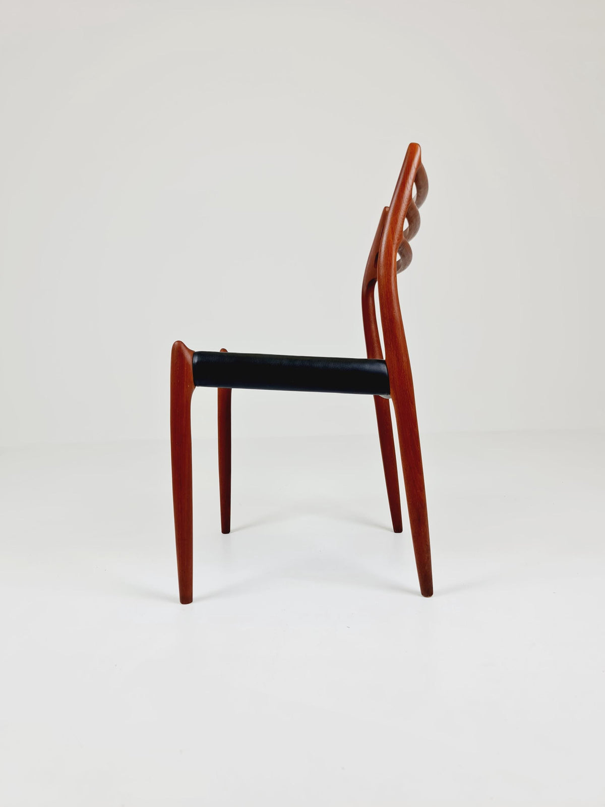 Vintage Danish teak & Leather dining chair by Niels Otto Moller n: 78, 1960s,