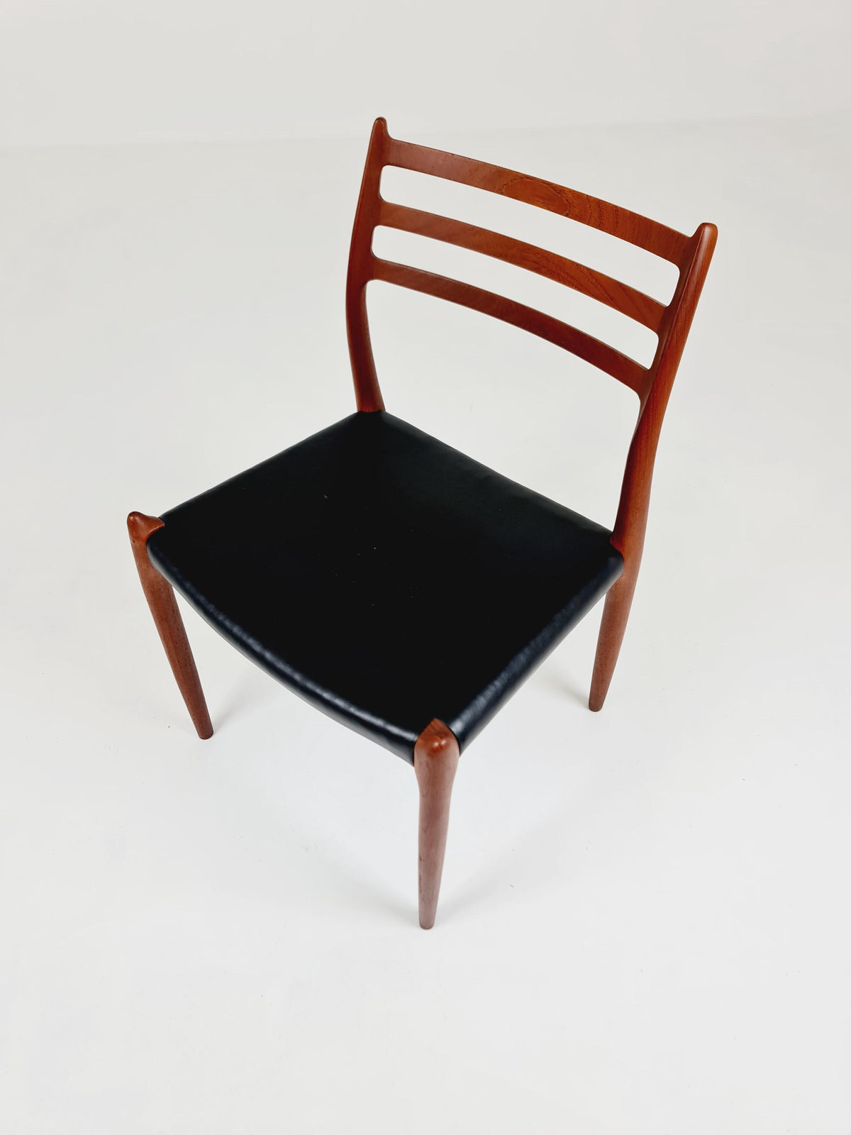 Vintage Danish teak & Leather dining chair by Niels Otto Moller n: 78, 1960s,
