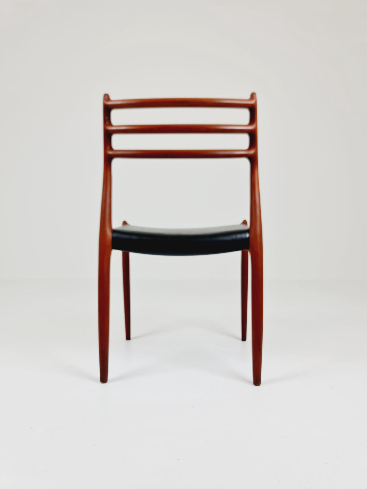 Vintage Danish teak & Leather dining chair by Niels Otto Moller n: 78, 1960s,